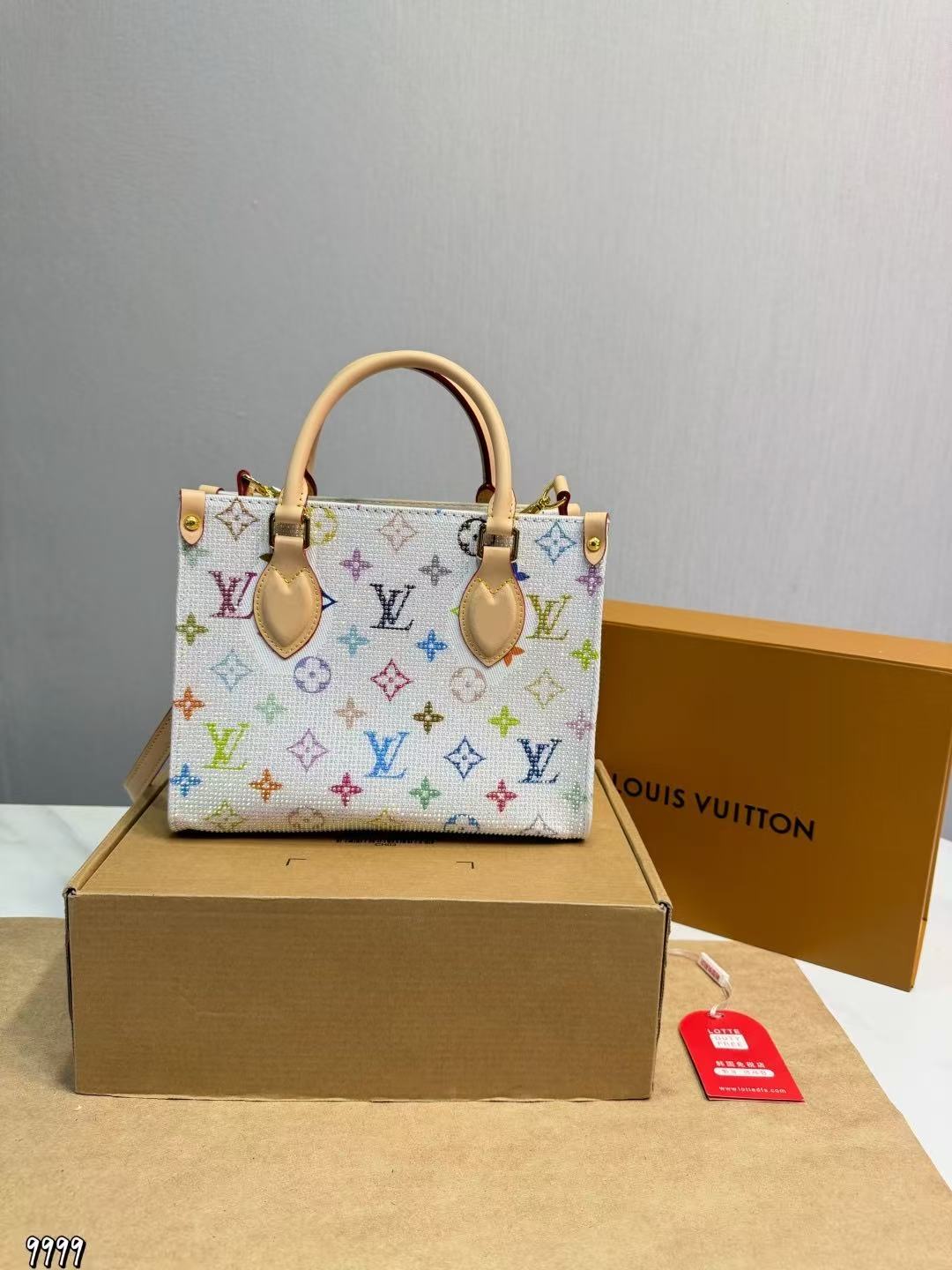 LV Onthegoラインストーンプリントハンドバッグ【50％割引+送料無料】
