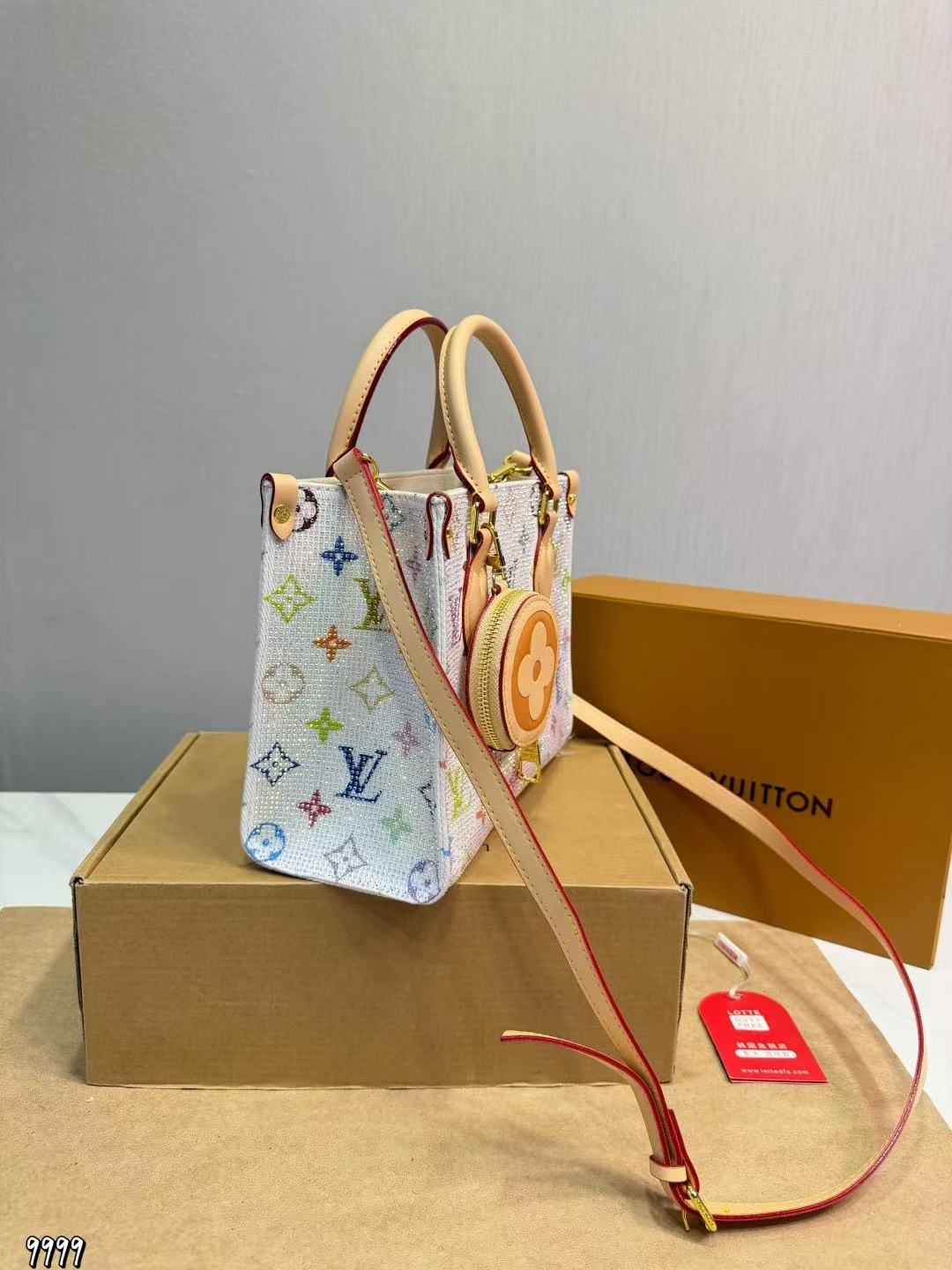 LV Onthegoラインストーンプリントハンドバッグ【50％割引+送料無料】