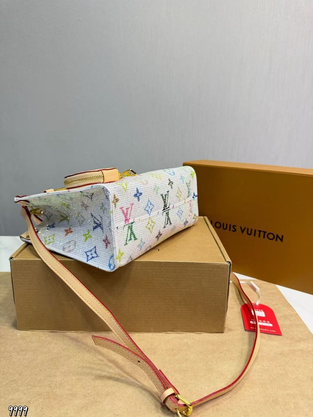 LV Onthegoラインストーンプリントハンドバッグ【50％割引+送料無料】