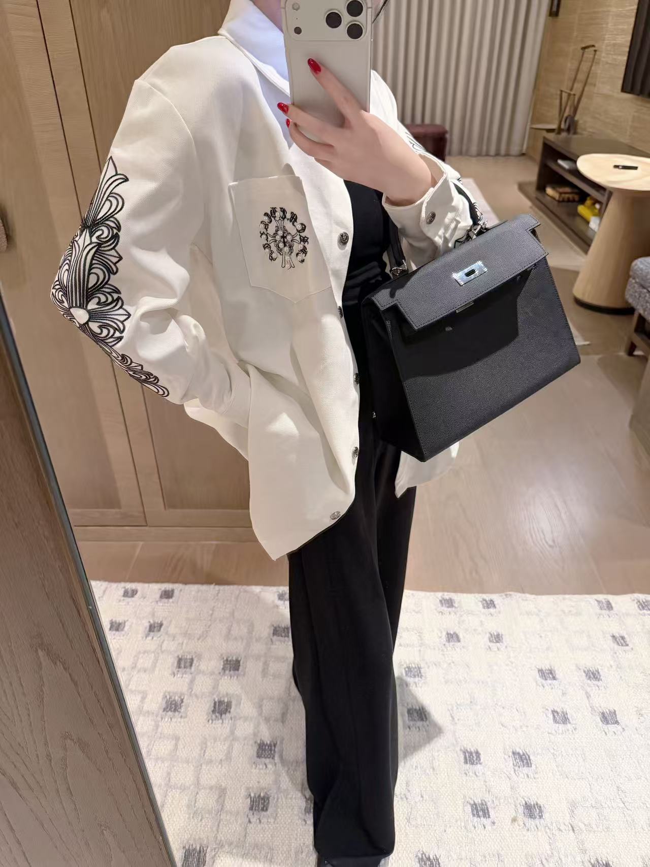 Chr0me Hearts刺繍ポケットシャツ【50％割引+送料無料】