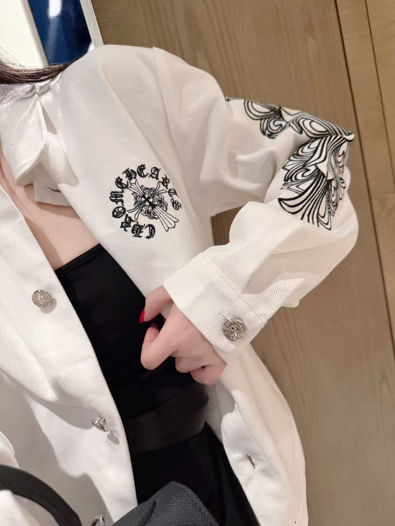 Chr0me Hearts刺繍ポケットシャツ【50％割引+送料無料】