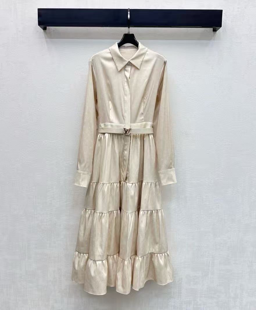 LVプリント ロングスリーブ ドレス【50％割引+送料無料】