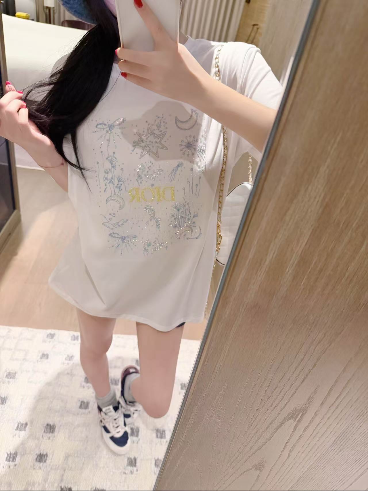 DIOR 刺繍 ムーン Tシャツ【50％割引+送料無料】