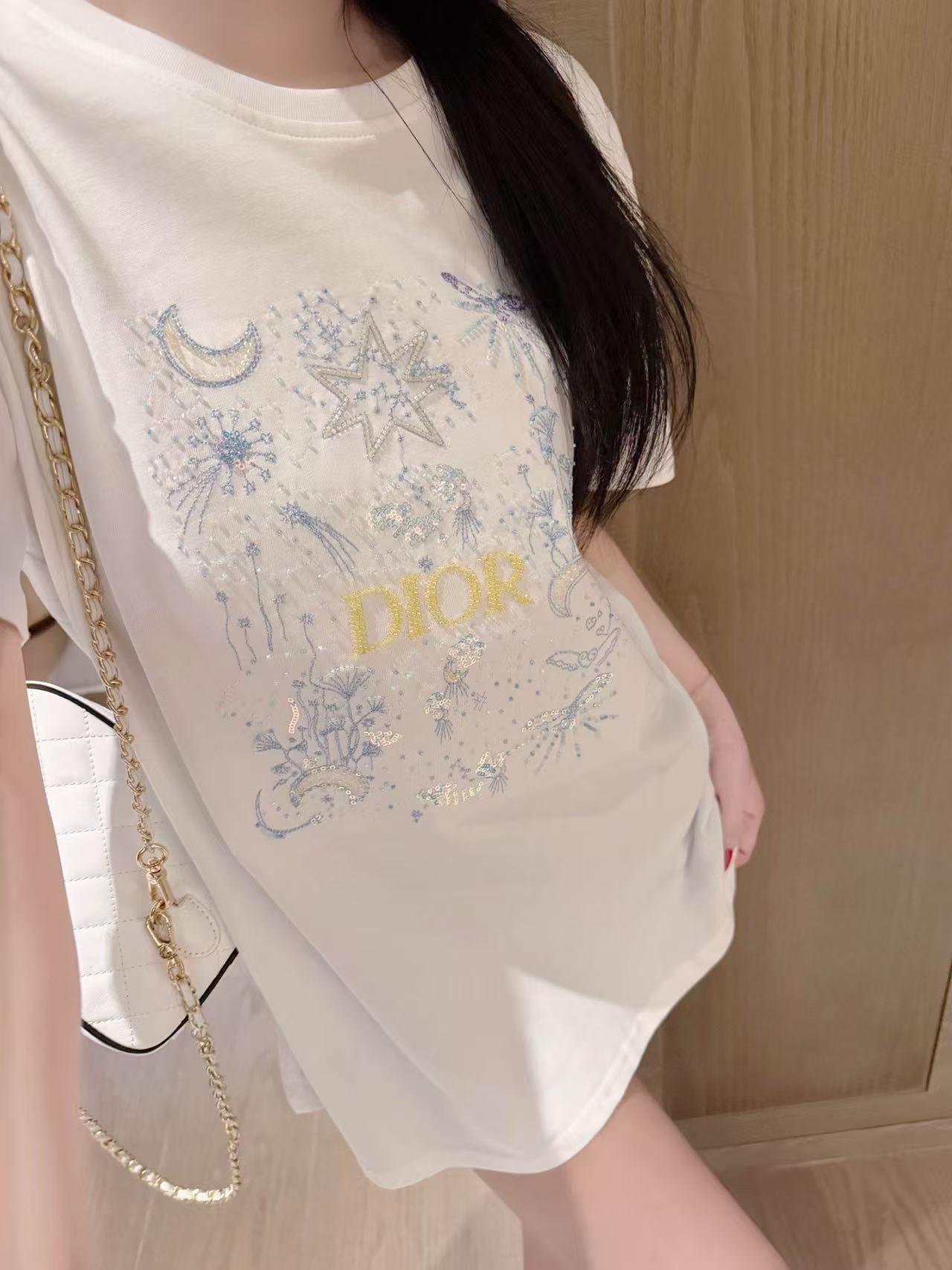 DIOR 刺繍 ムーン Tシャツ【50％割引+送料無料】