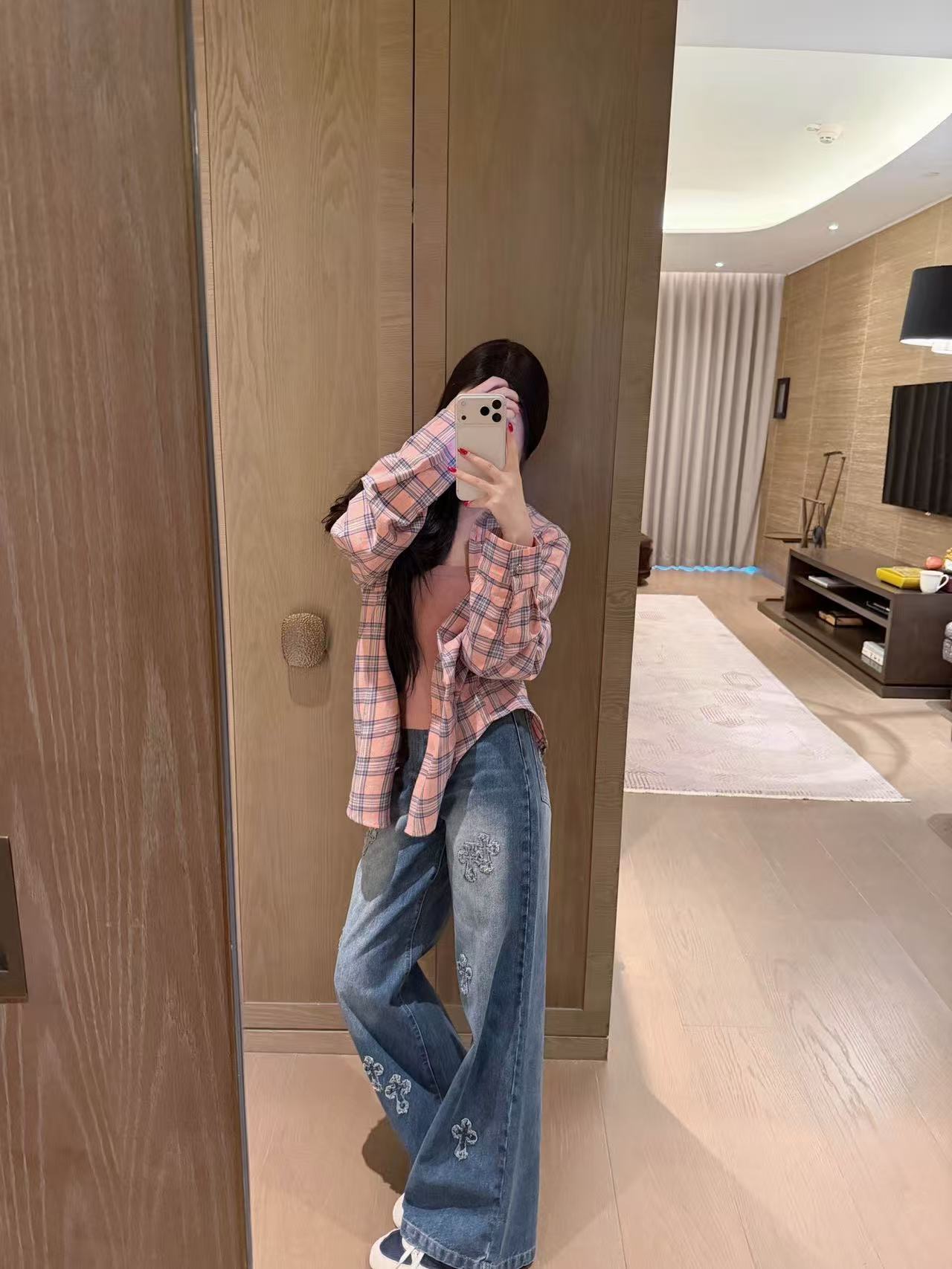 Chr0me Hearts チェックシャツ/ジーンズ【50％割引+送料無料】