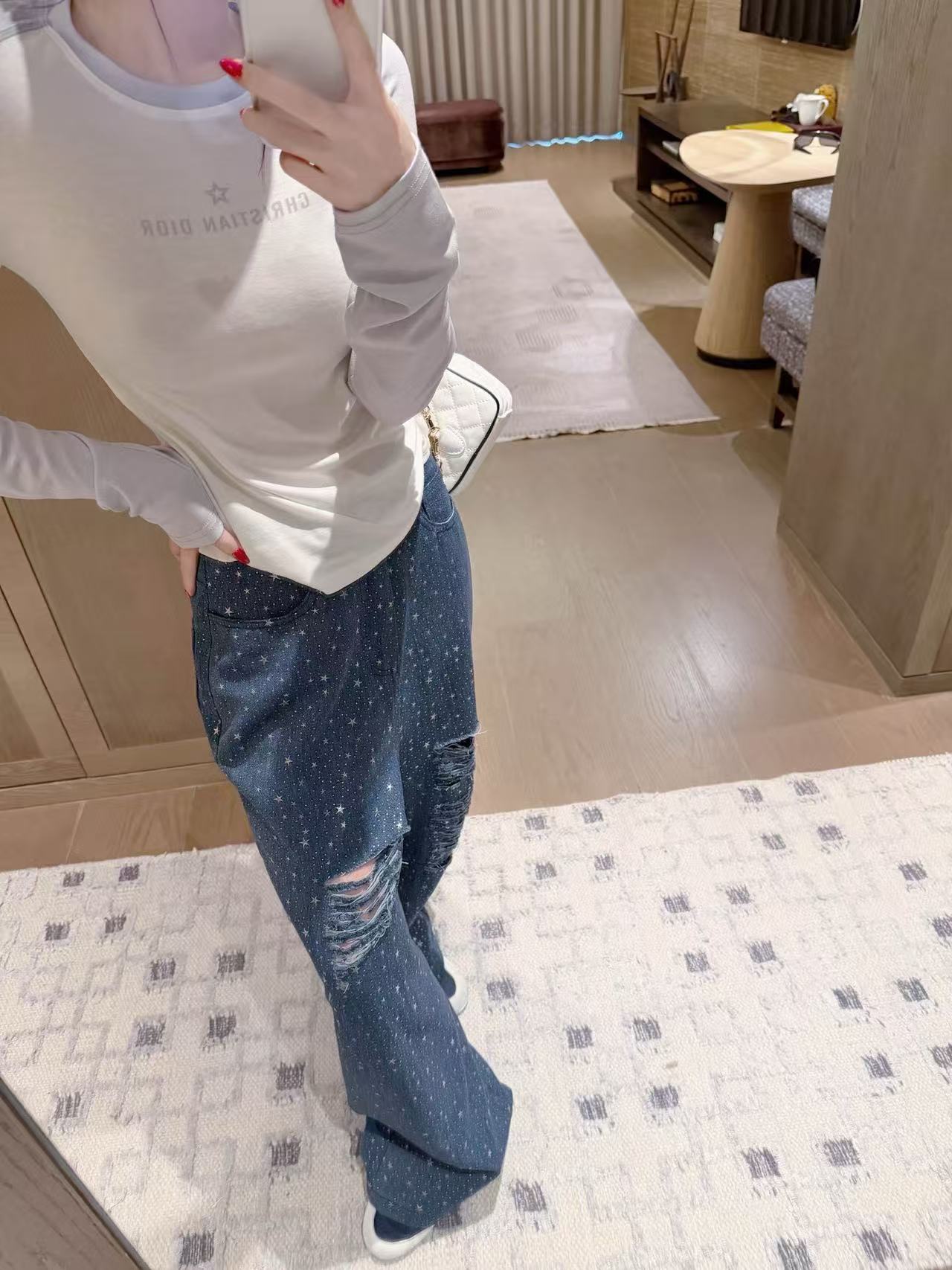 DIOR ファイブポインテッドスター カラーブロック Tシャツ【50％割引+送料無料】