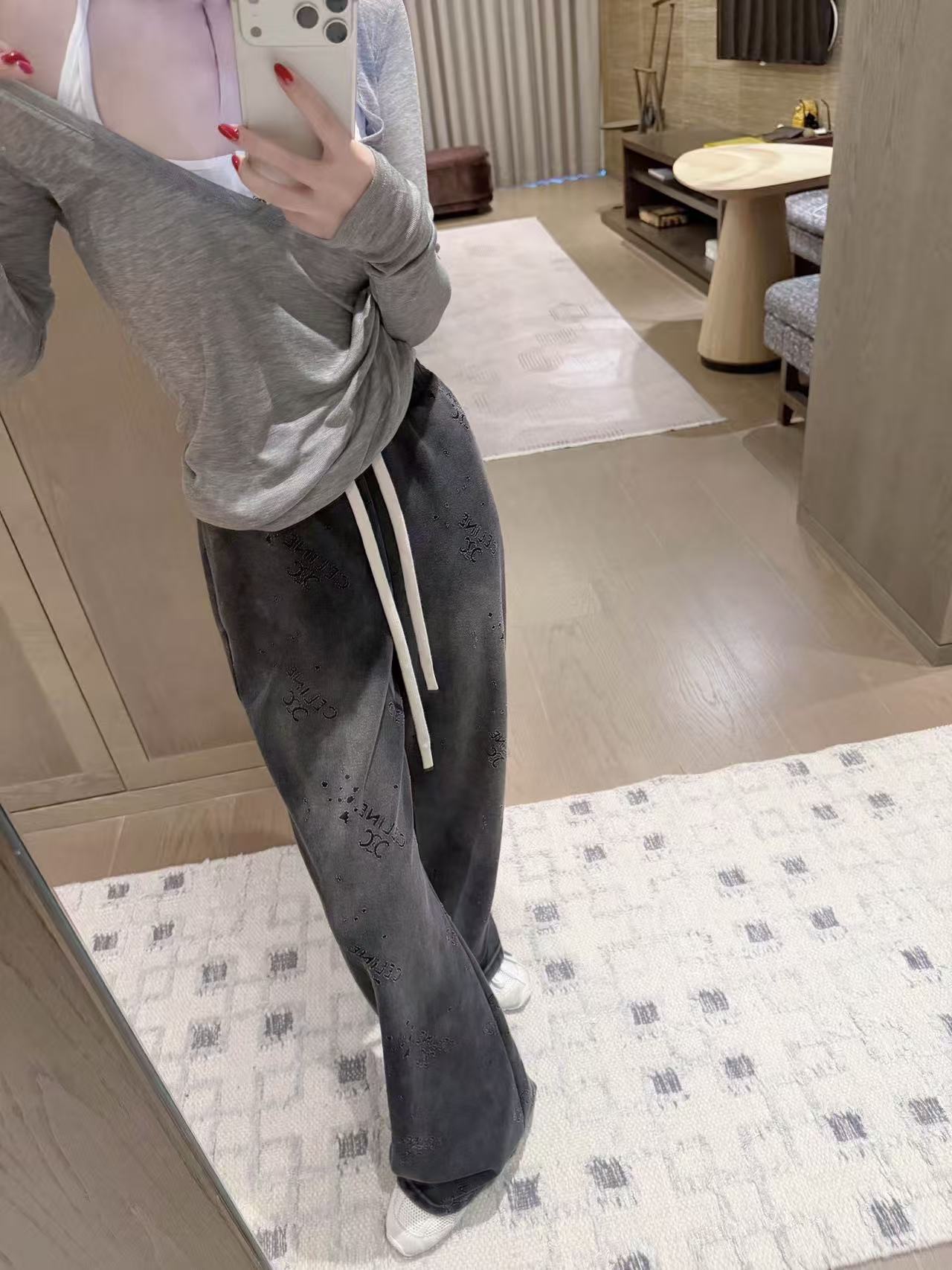 CEL1NE 凱旋門レターカジュアルパンツ【50％割引+送料無料】