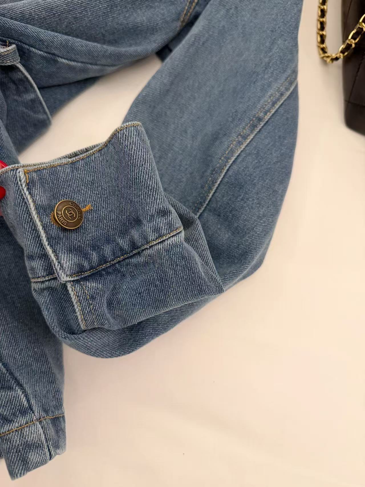 CHANE1 ダブルC レースアップ デニムジャケット【50％割引+送料無料】