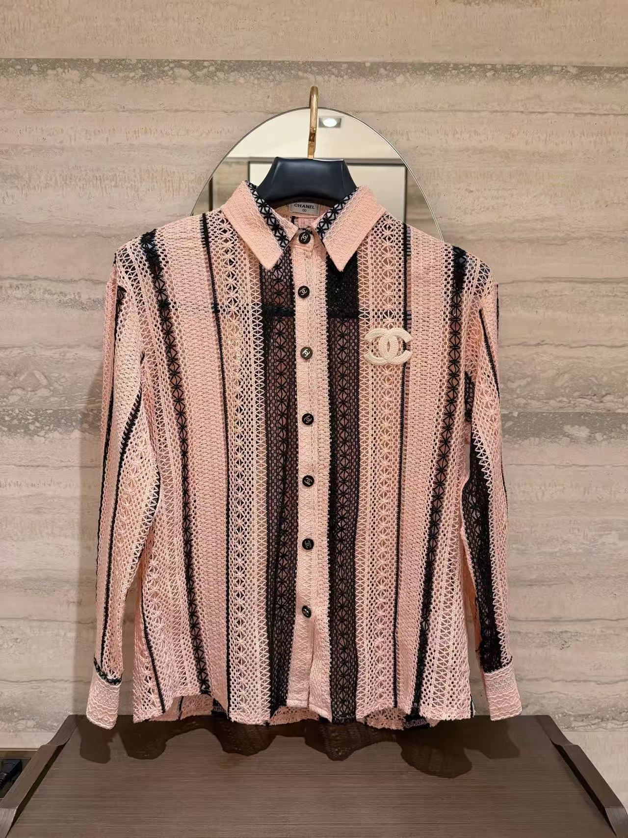 CHANE1 ダブルC レースブラウス【50％割引+送料無料】