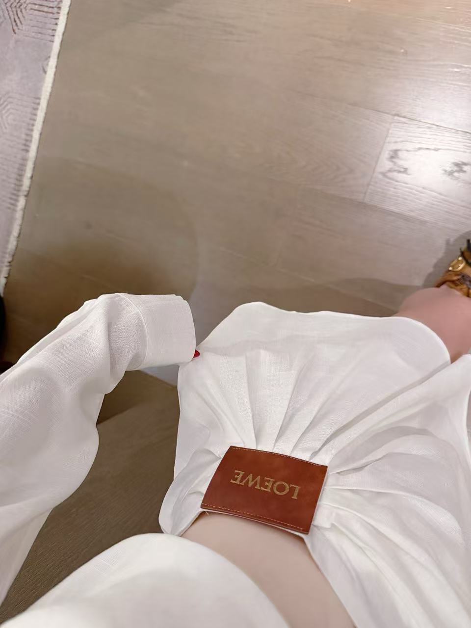 L0WEW シャツとシャーリングスカートのツーピースセット【50％割引+送料無料】