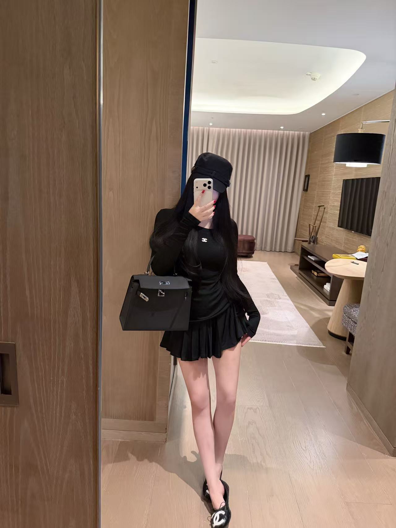 CHANE1 シンプルダブルC Tシャツ+スカート ツーピースセット【50％割引+送料無料】