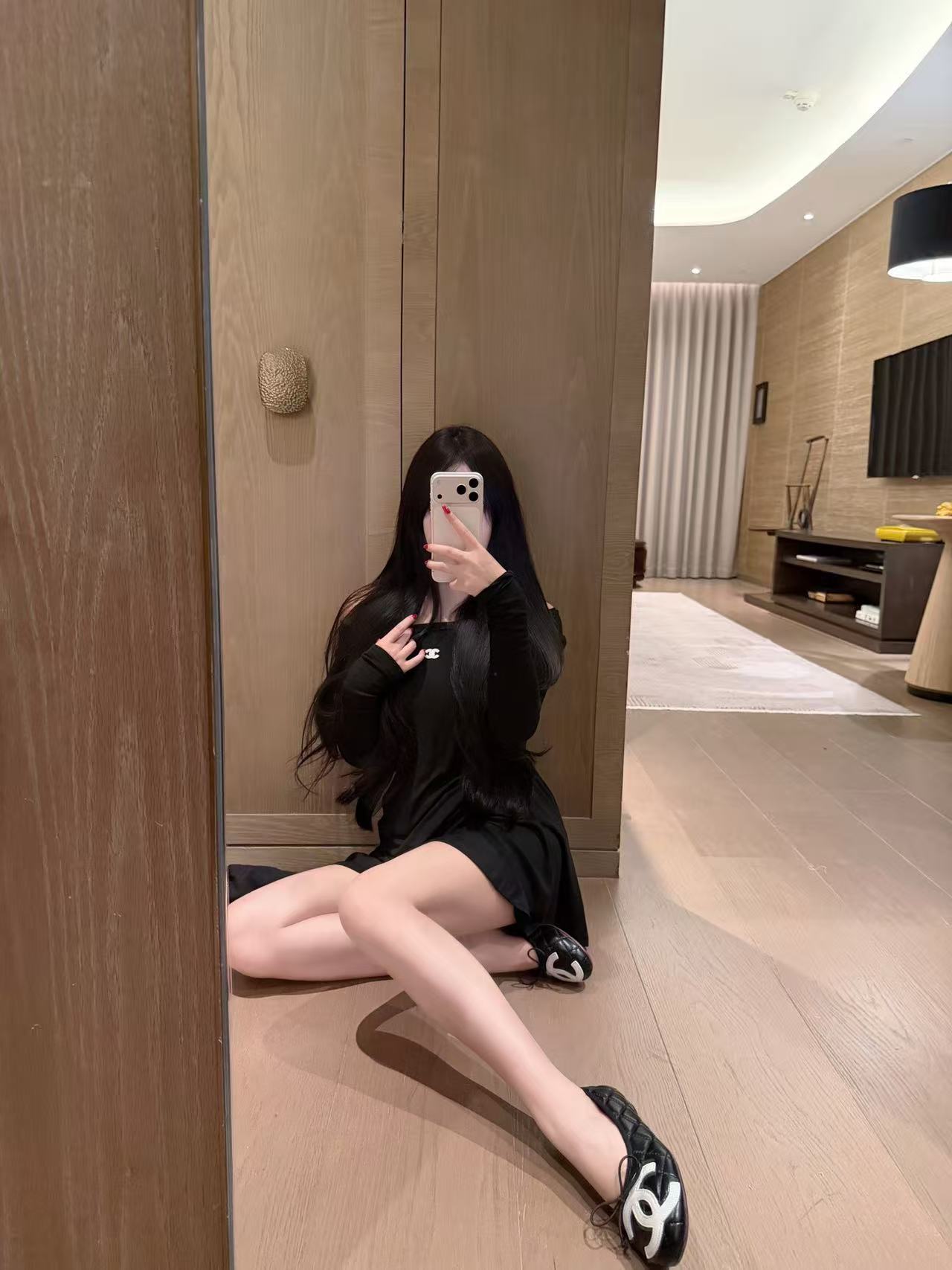 CHANE1 シンプルダブルC Tシャツ+スカート ツーピースセット【50％割引+送料無料】