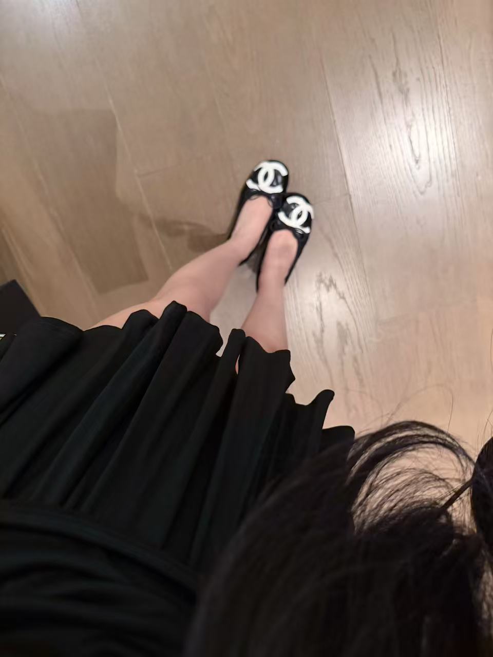 CHANE1 シンプルダブルC Tシャツ+スカート ツーピースセット【50％割引+送料無料】