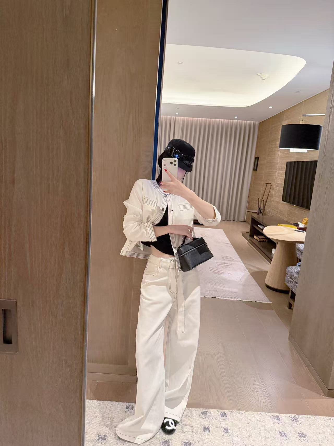 CHANE1 ダブルC ジャケット+パンツ ツーピースセット【50％割引+送料無料】