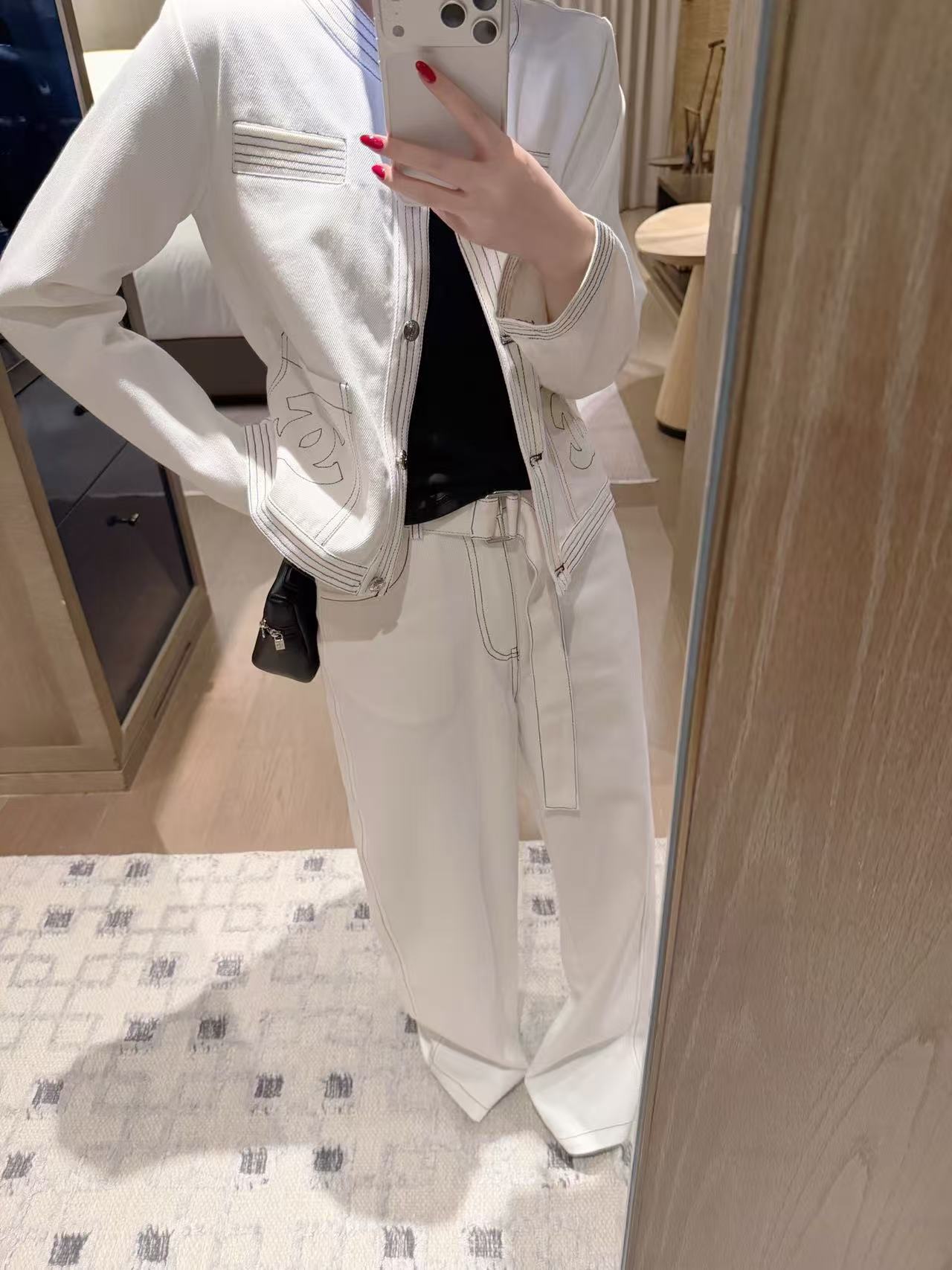 CHANE1 ダブルC ジャケット+パンツ ツーピースセット【50％割引+送料無料】