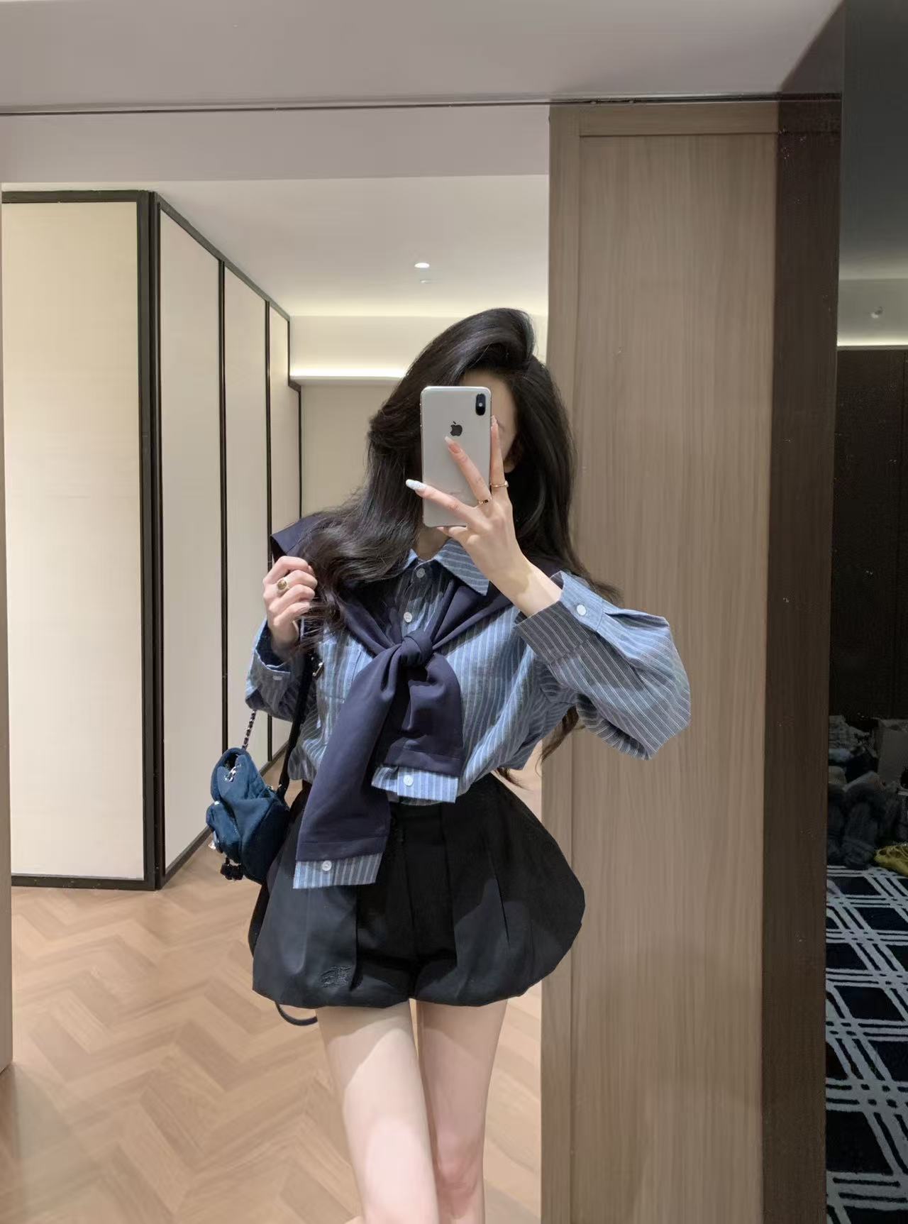 PR4D ストライプシャツ（スカーフ付き）【50％割引+送料無料】