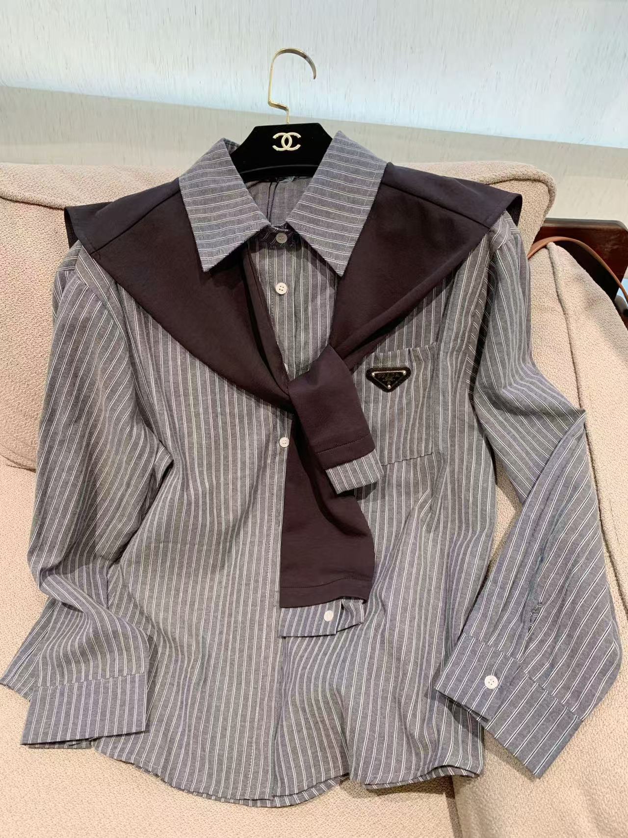 PR4D ストライプシャツ（スカーフ付き）【50％割引+送料無料】