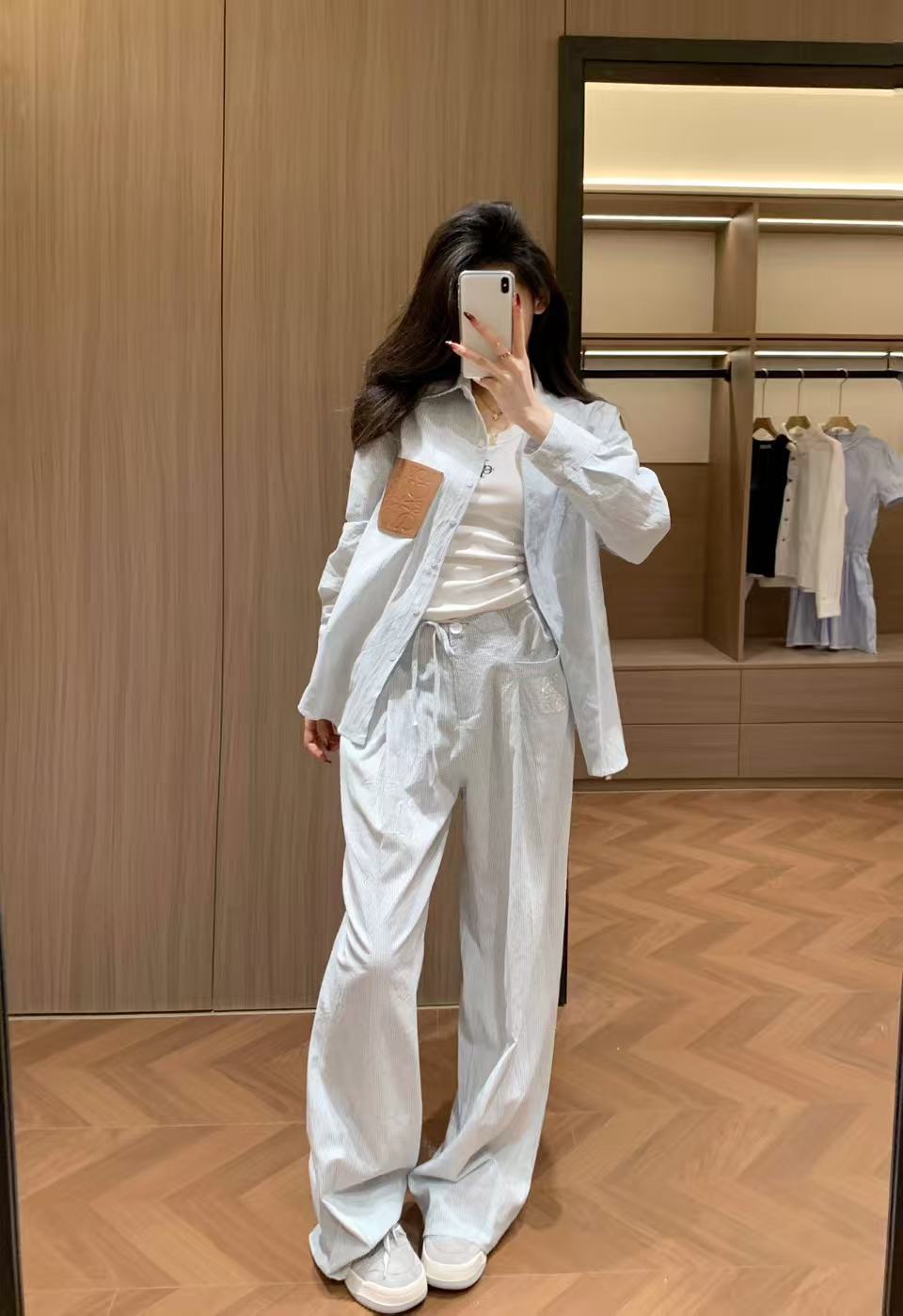 L0WEW レザーポケットシャツ＆パンツ ツーピースセット【50％割引+送料無料】