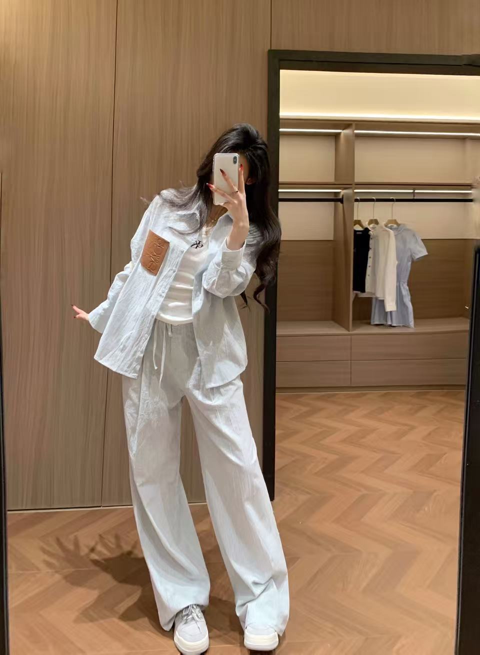 L0WEW レザーポケットシャツ＆パンツ ツーピースセット【50％割引+送料無料】