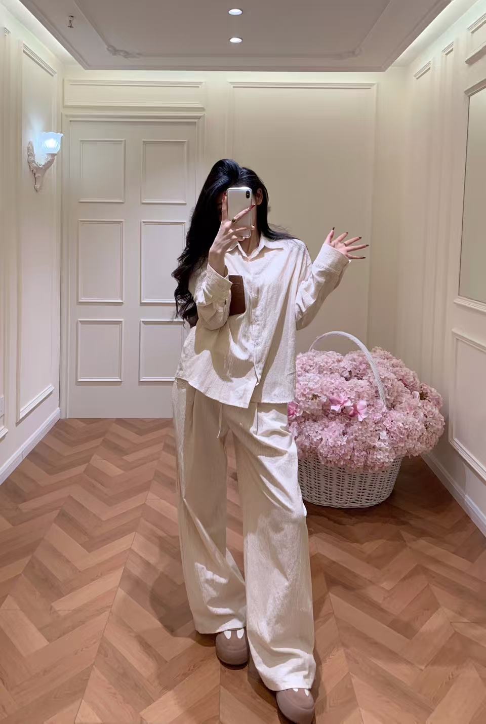 L0WEW レザーポケットシャツ＆パンツ ツーピースセット【50％割引+送料無料】