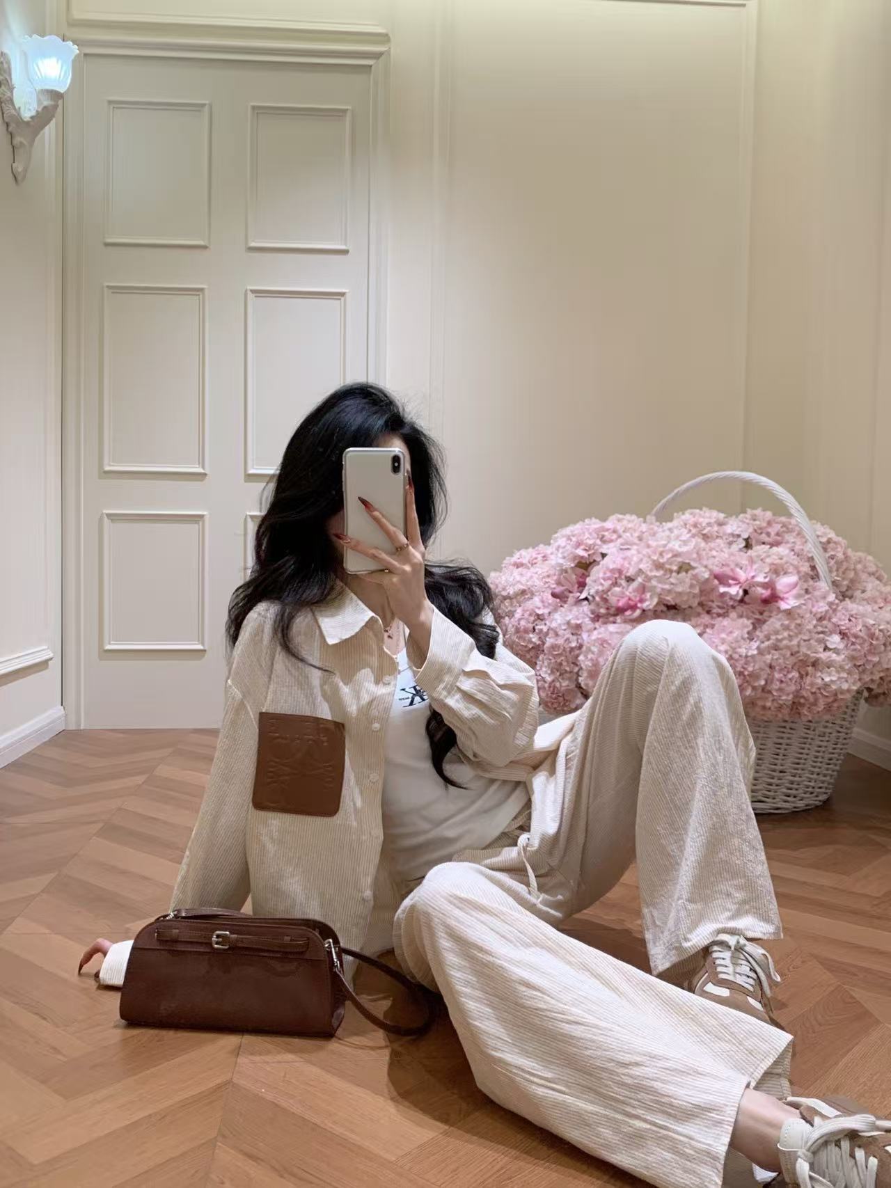 L0WEW レザーポケットシャツ＆パンツ ツーピースセット【50％割引+送料無料】