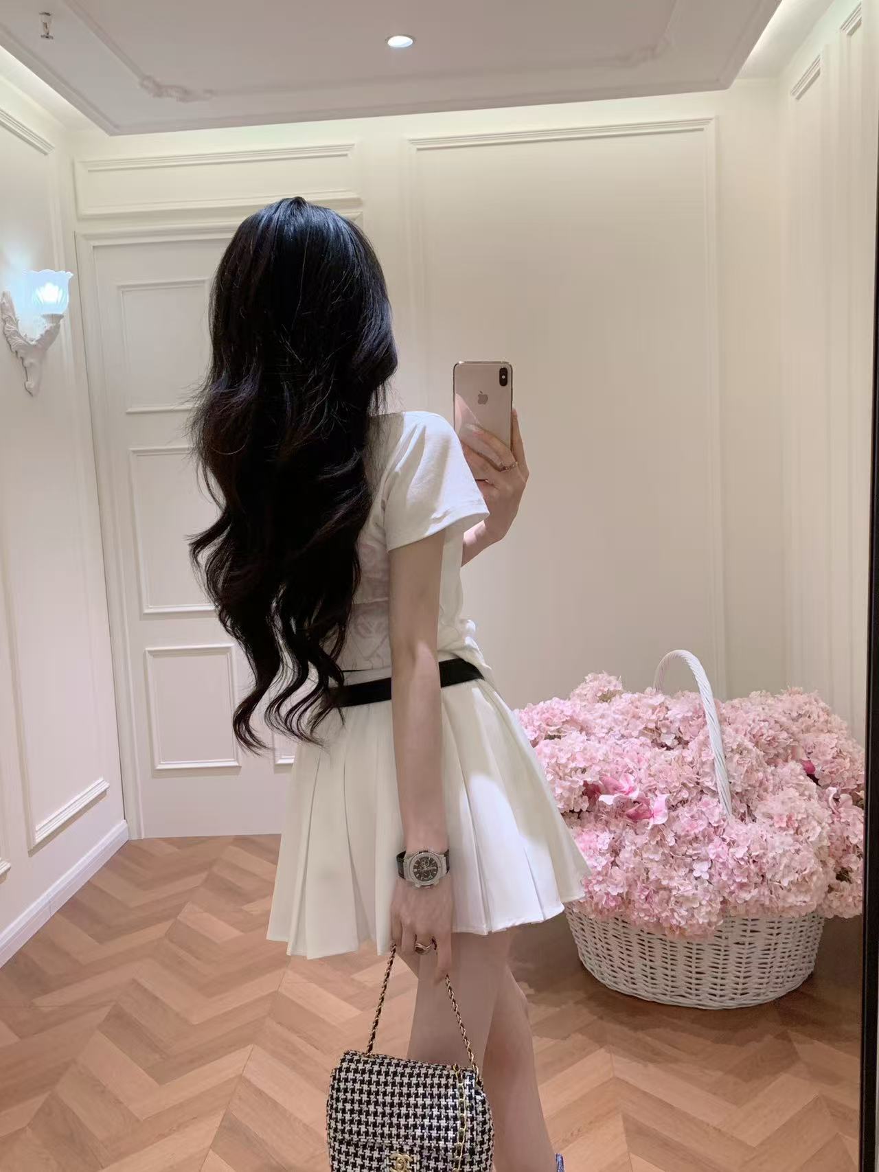 M1UM1U ゴムウエスト プリーツミニスカート【50％割引+送料無料】