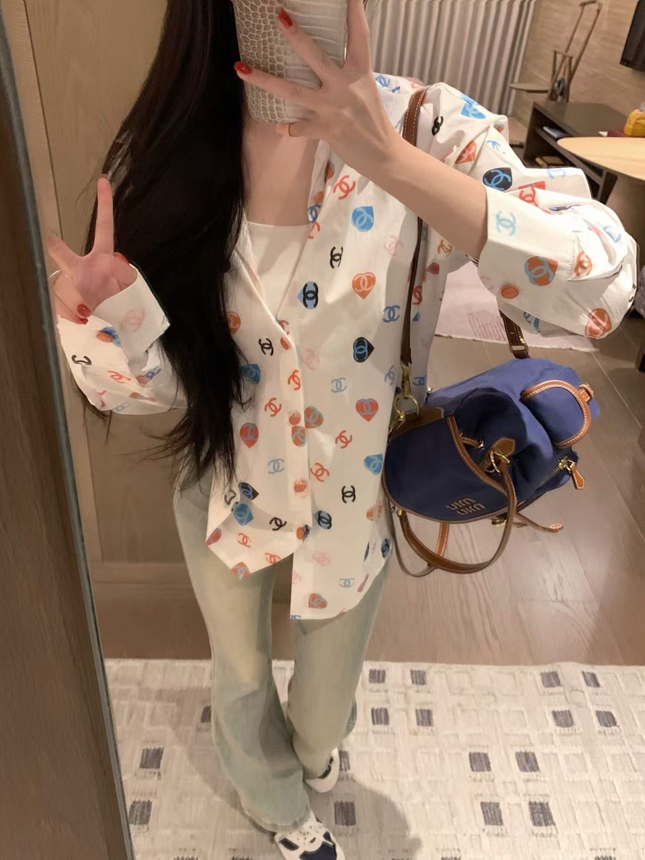 CHANE1 ダブルCハートシャツ【50％割引+送料無料】