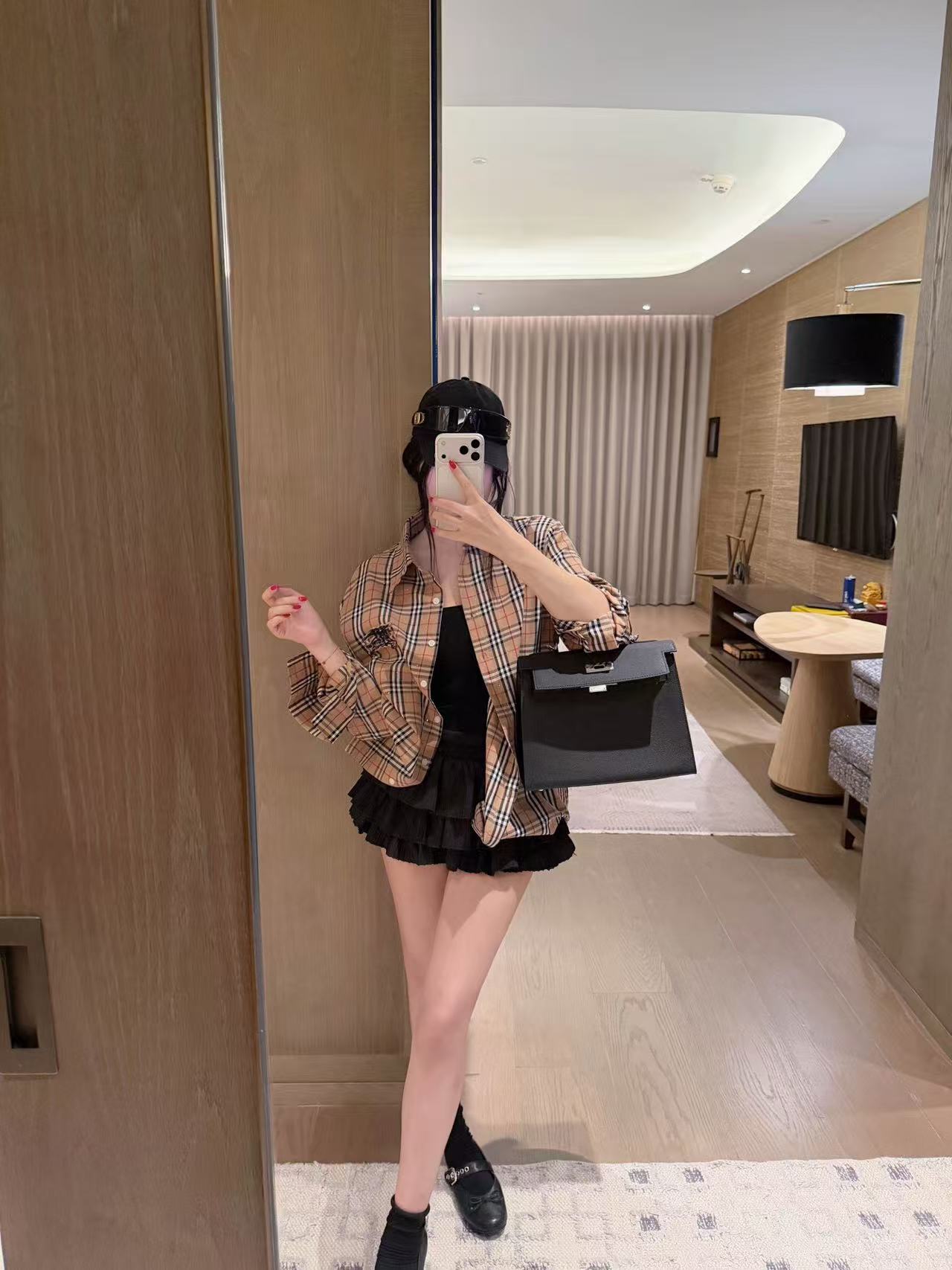 BUR8ERRY ウォーホース チェック柄 ラインストーン シャツ【50％割引+送料無料】