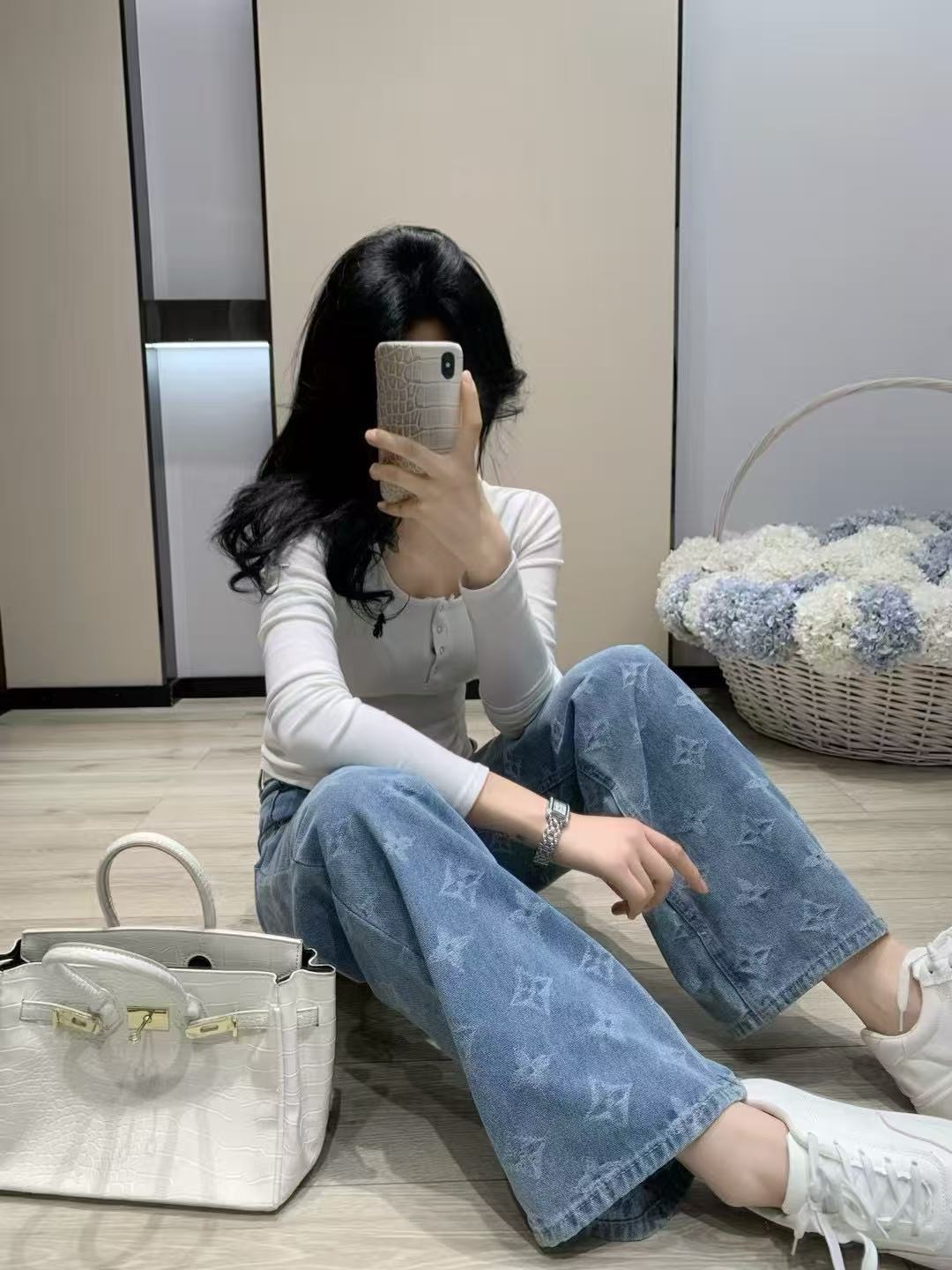 LVプリントジーンズ【50％割引+送料無料】