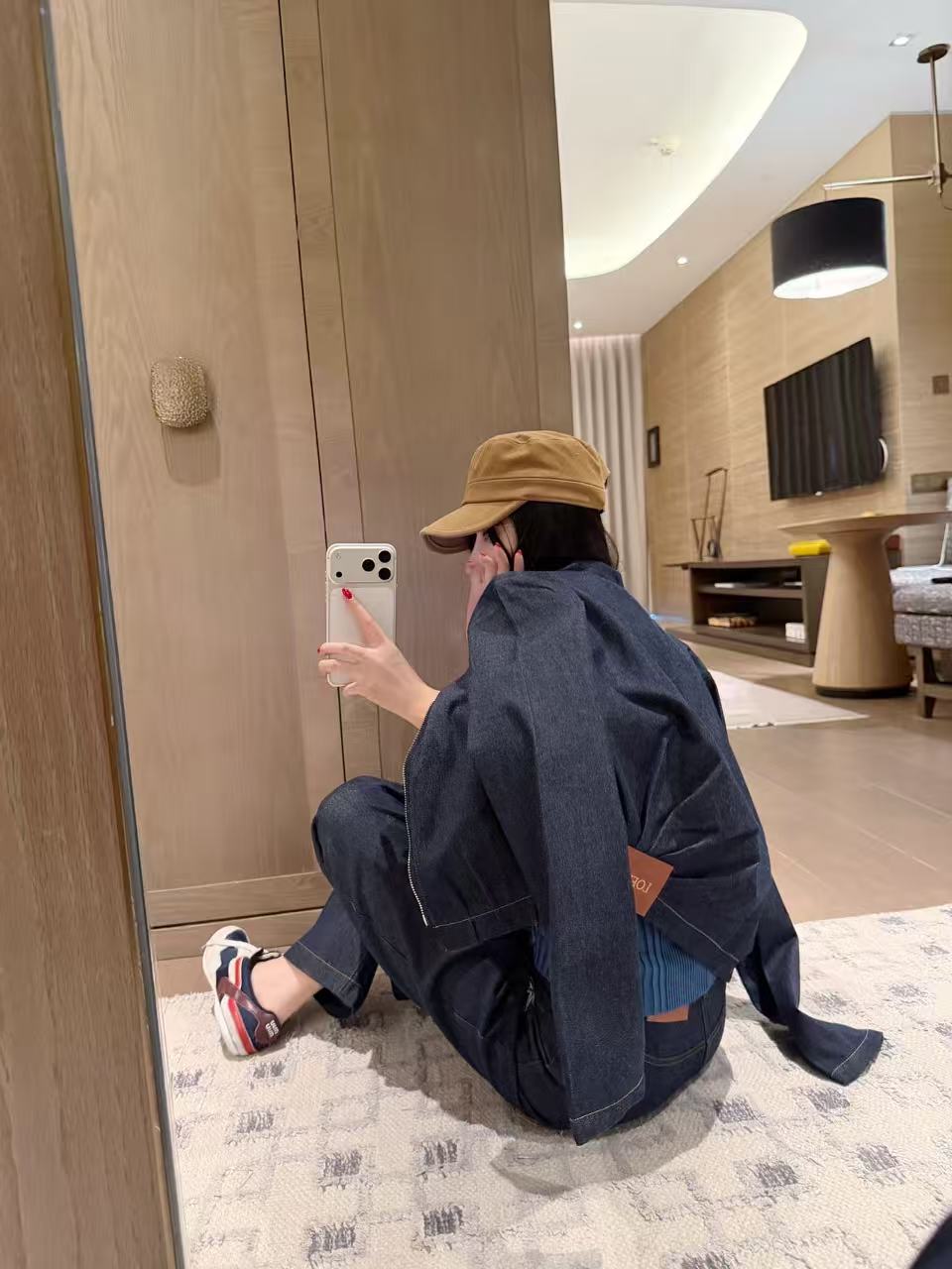 L0WEW デニムジャケットとパンツのツーピースセット【50％割引+送料無料】