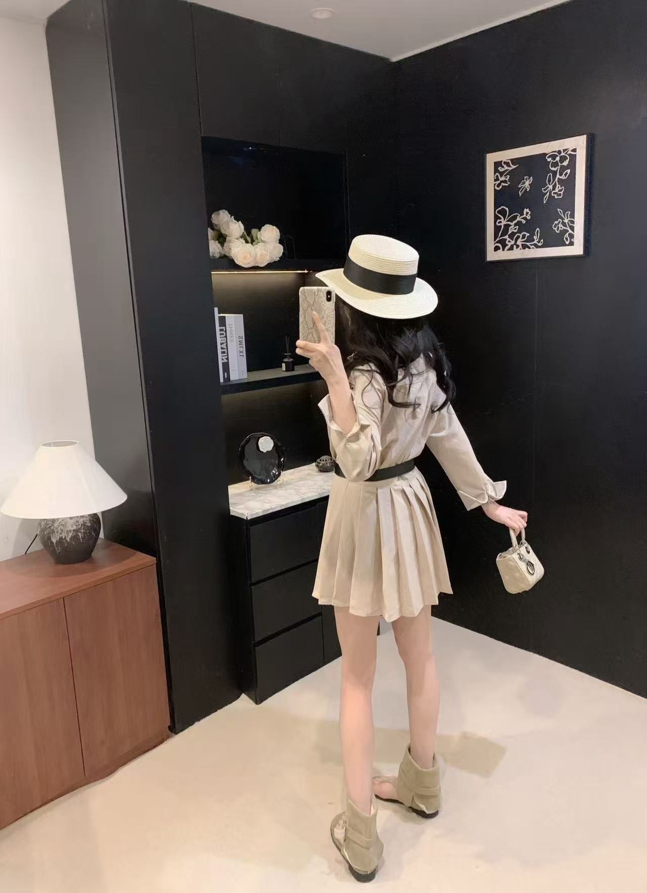 PR4DA ポケット付きロングスリーブプリーツドレス【50％割引+送料無料】