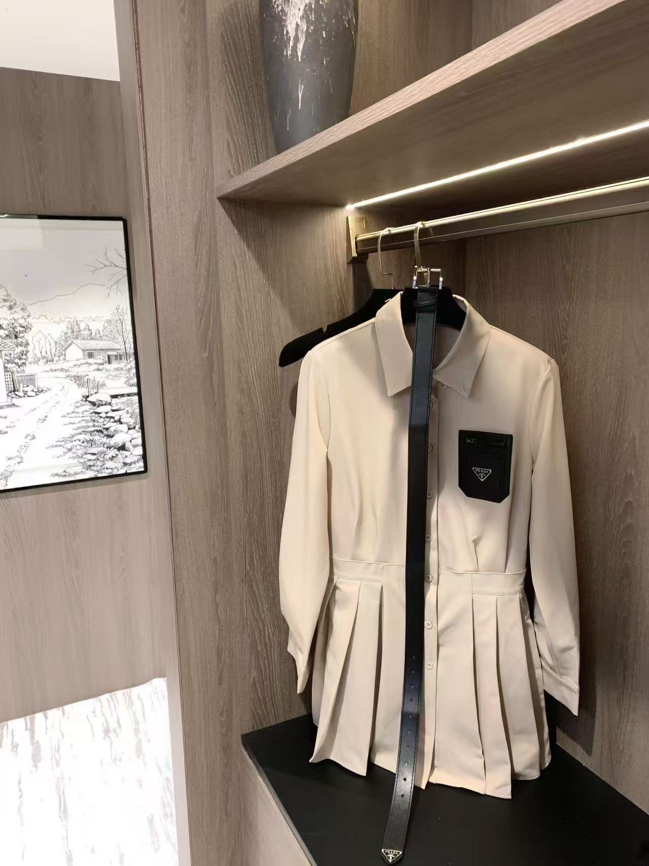 PR4DA ポケット付きロングスリーブプリーツドレス【50％割引+送料無料】