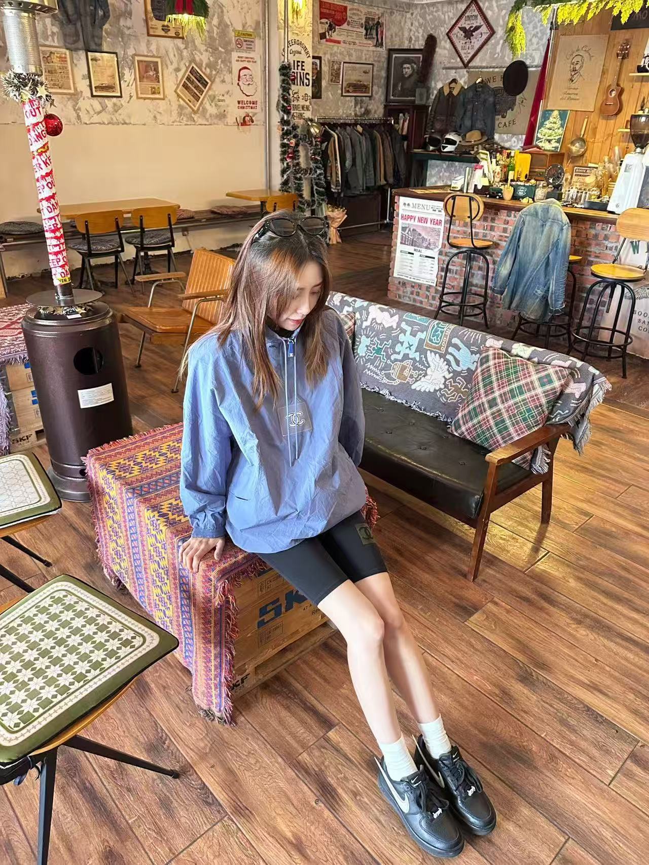 CHANE1 ダブルC ハーフジップジャケット【50％割引+送料無料】