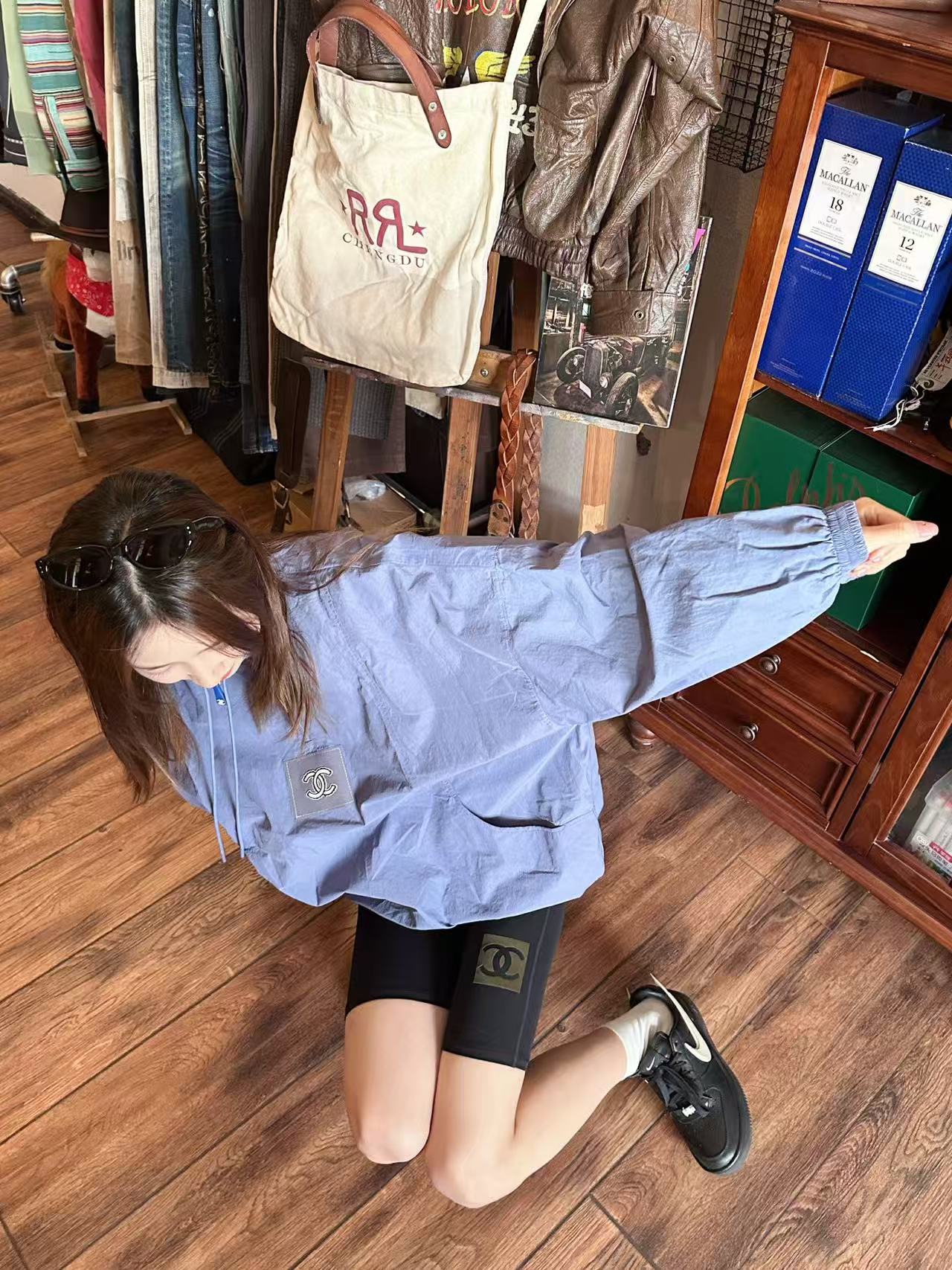 CHANE1 ダブルC ハーフジップジャケット【50％割引+送料無料】