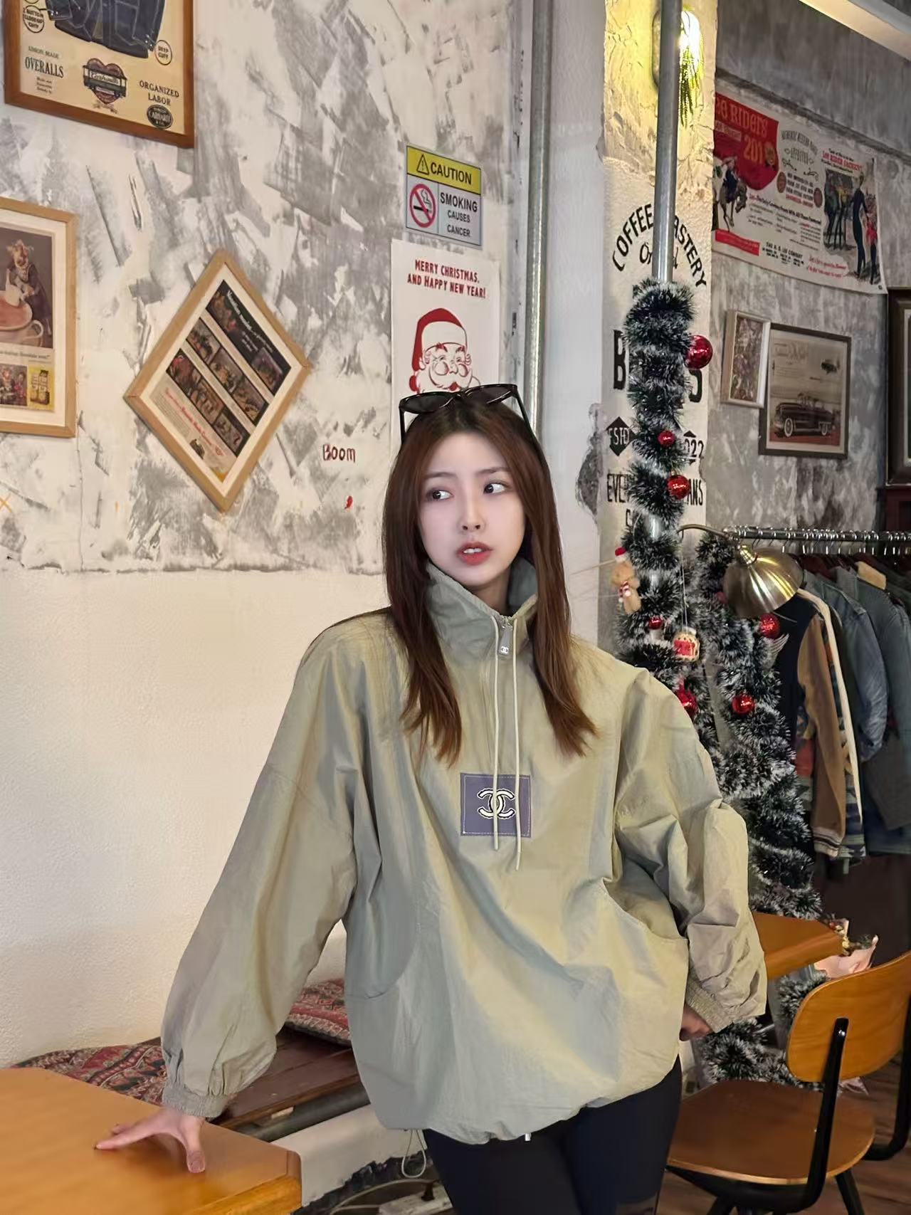 CHANE1 ダブルC ハーフジップジャケット【50％割引+送料無料】