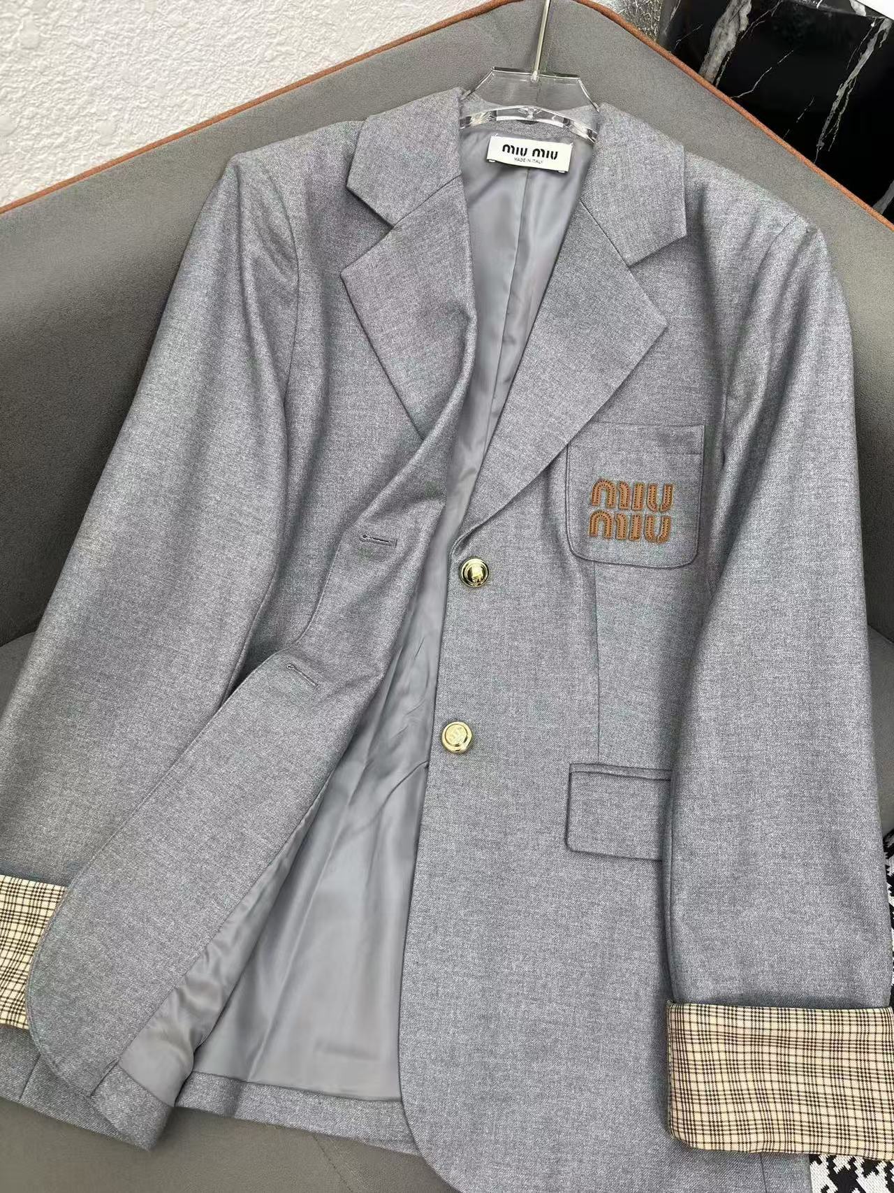 M1UM1U ミニマリスト レター スーツ ジャケット【50％割引+送料無料】