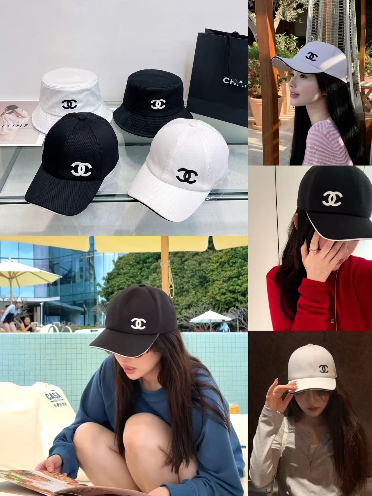 CHANE1 シンプルダブルCベースボールキャップ【50％割引+送料無料】