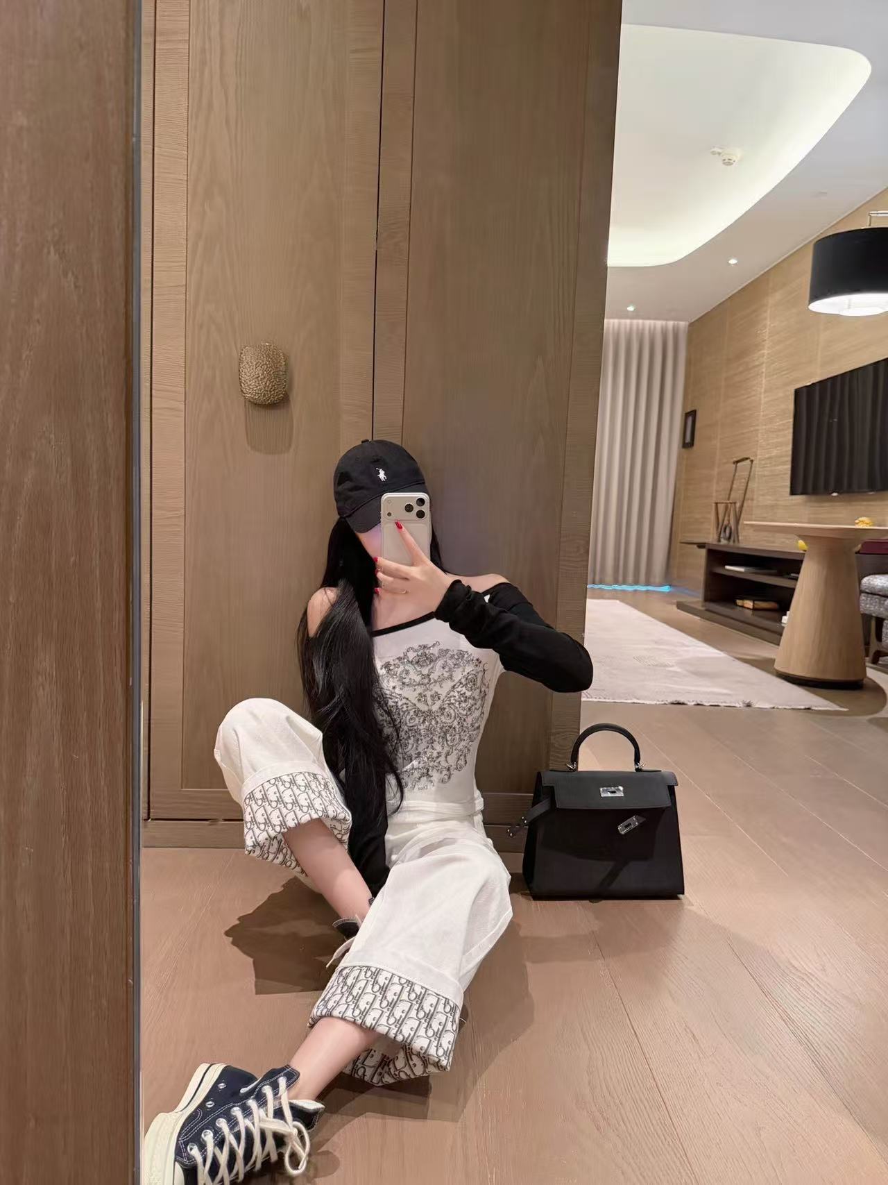 DIOR プリント カラーブロック Tシャツ【50％割引+送料無料】