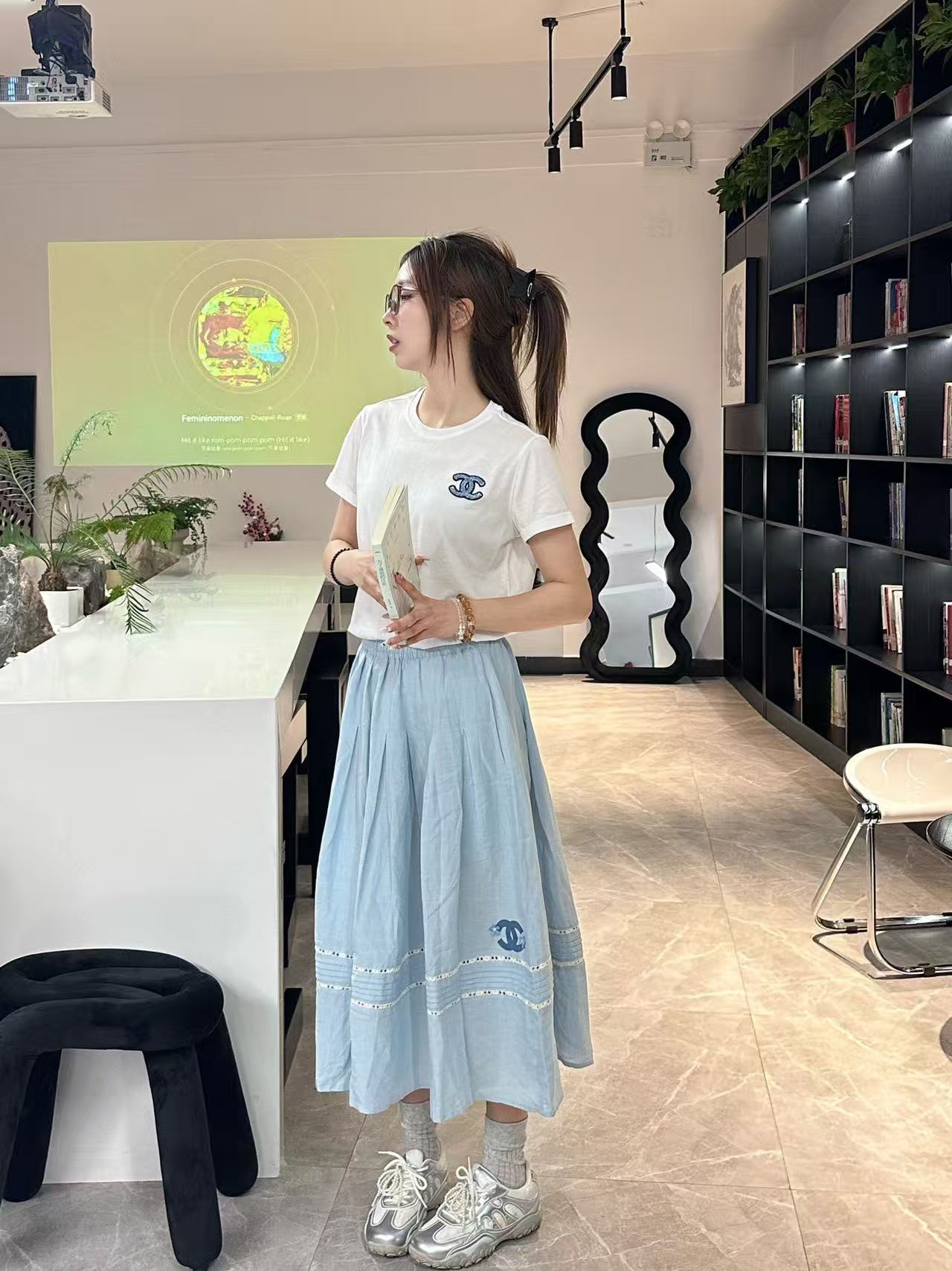 CHANE1 ダブルC シンプルスカート【50％割引+送料無料】