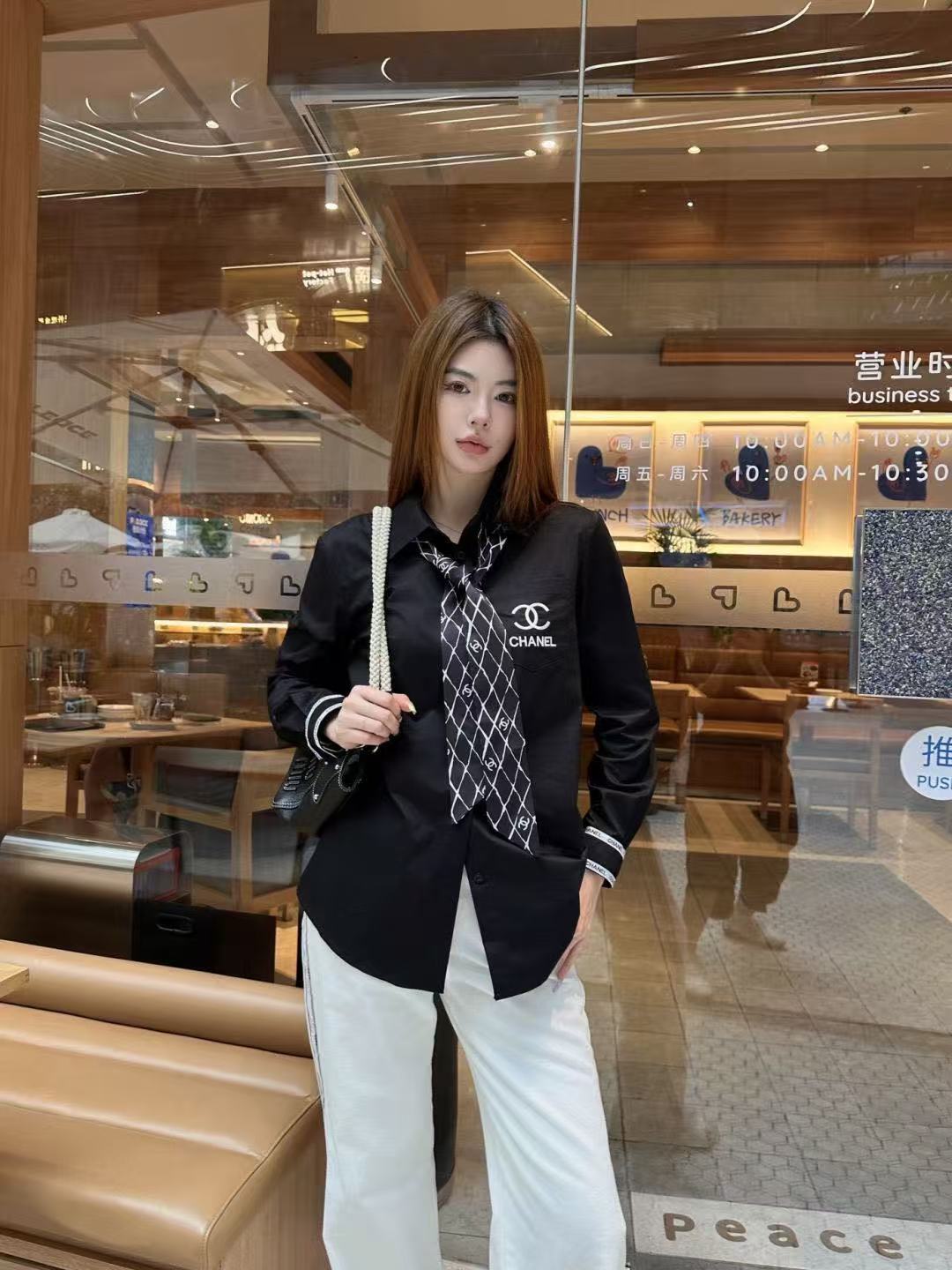 CHANE1 ダブルC タイウエストシャツ【50％割引+送料無料】