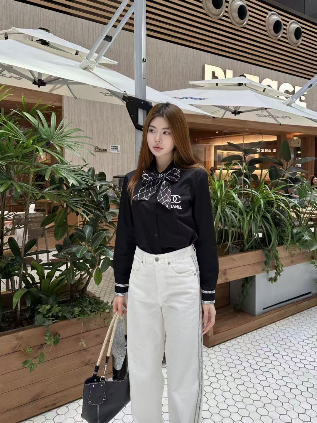 CHANE1 ダブルC タイウエストシャツ【50％割引+送料無料】