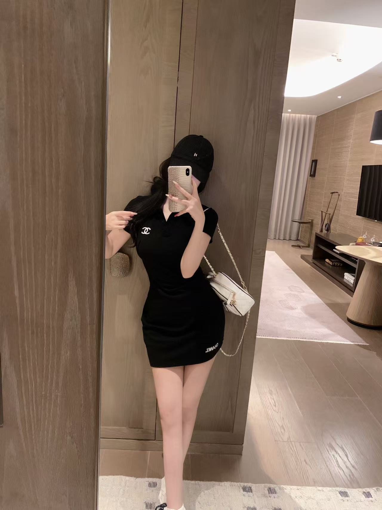 CHANE1 ダブルC 半袖ドレス【50％割引+送料無料】