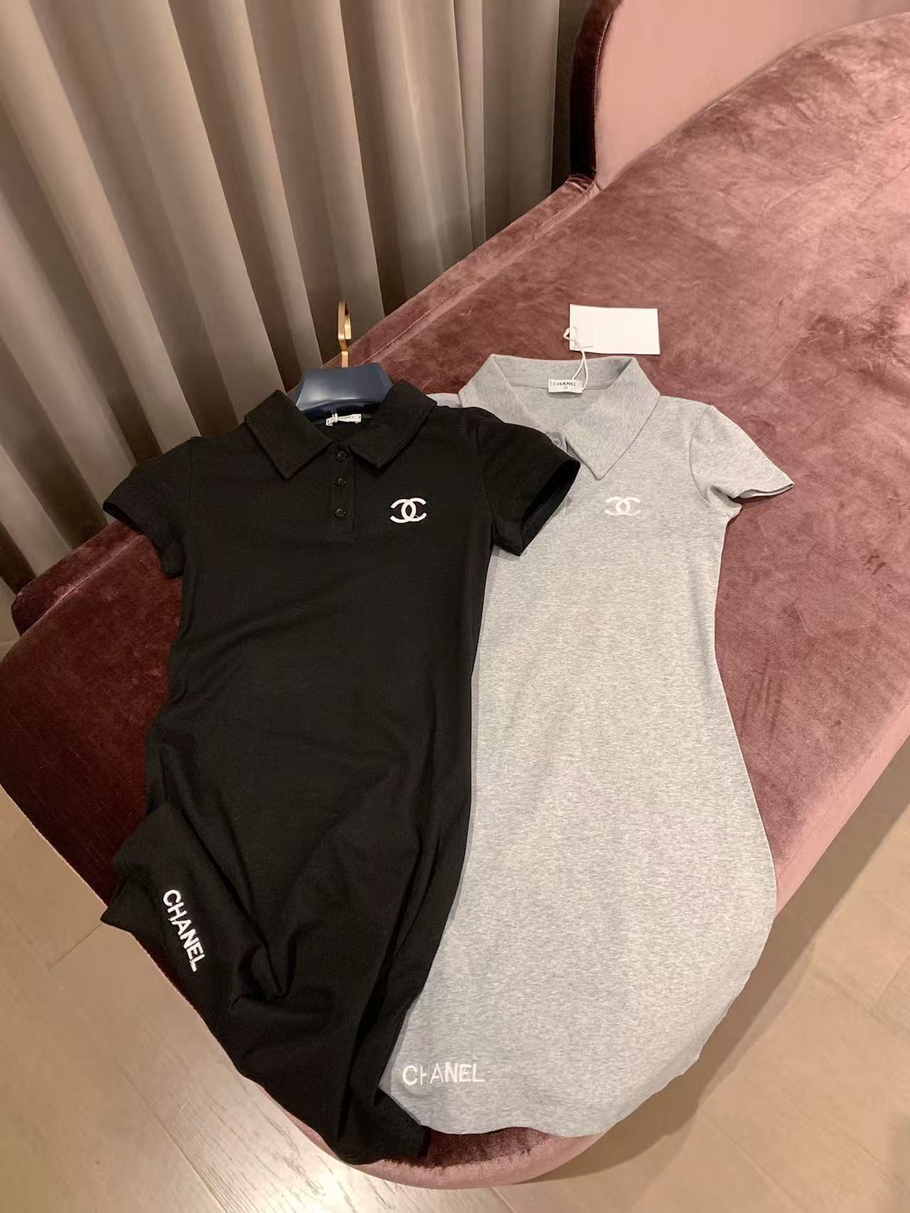 CHANE1 ダブルC 半袖ドレス【50％割引+送料無料】