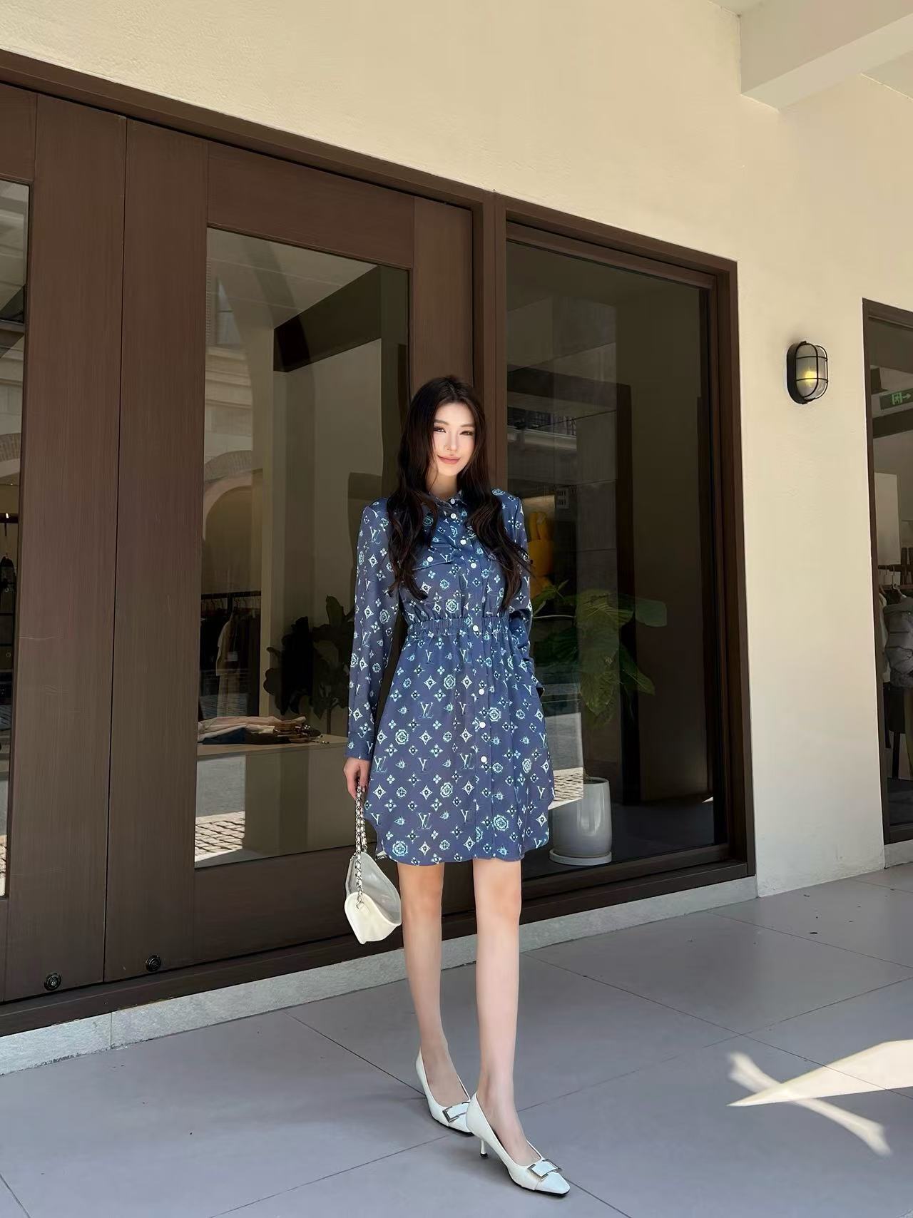 LVの高品質四つ葉のクローバープリントドレス【50％割引+送料無料】