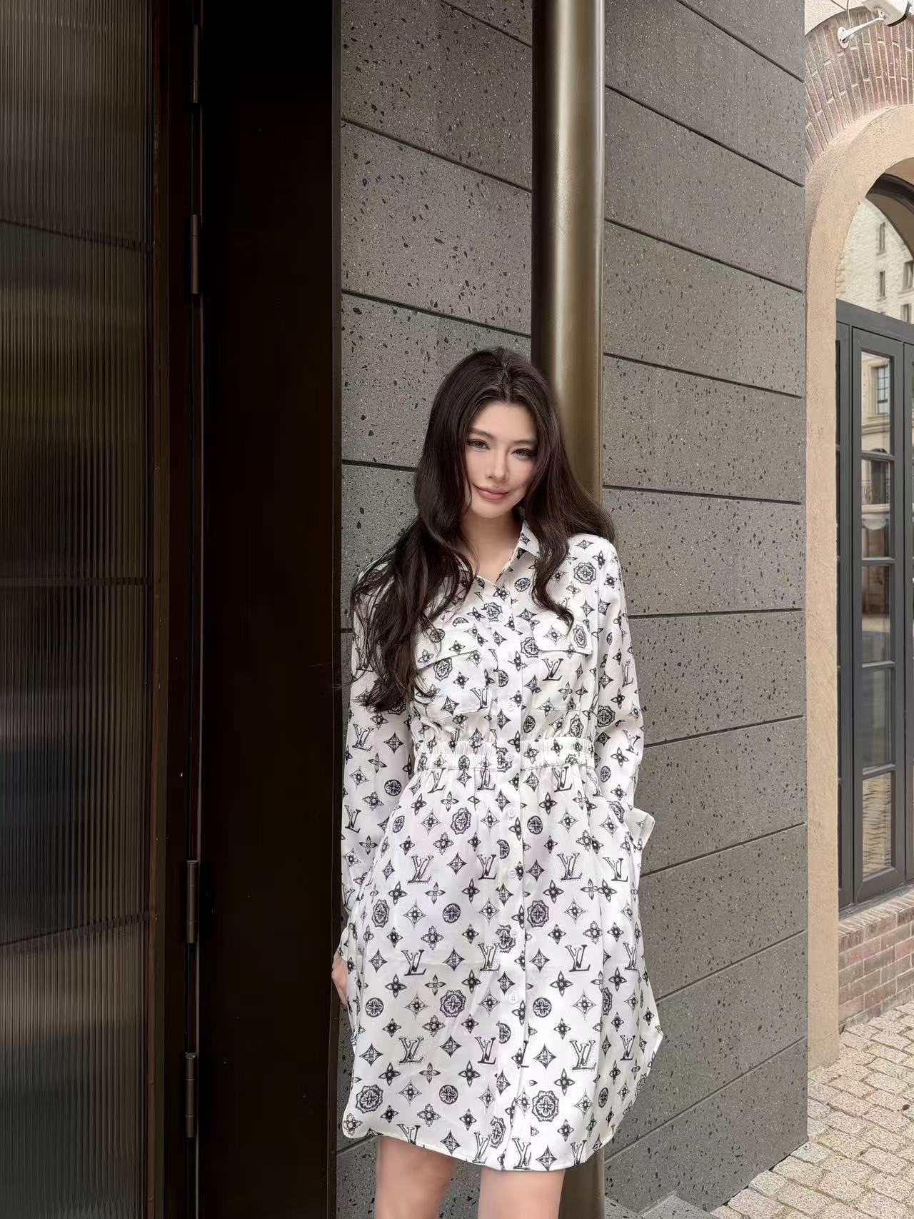 LVの高品質四つ葉のクローバープリントドレス【50％割引+送料無料】