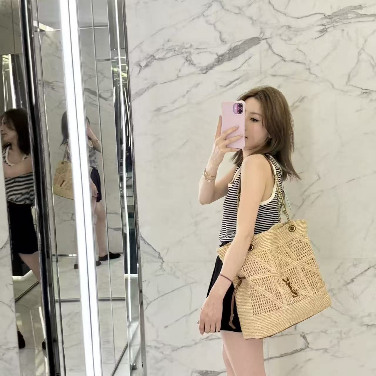 YSLのミニマリストチェーン織りバッグ【50％割引+送料無料】