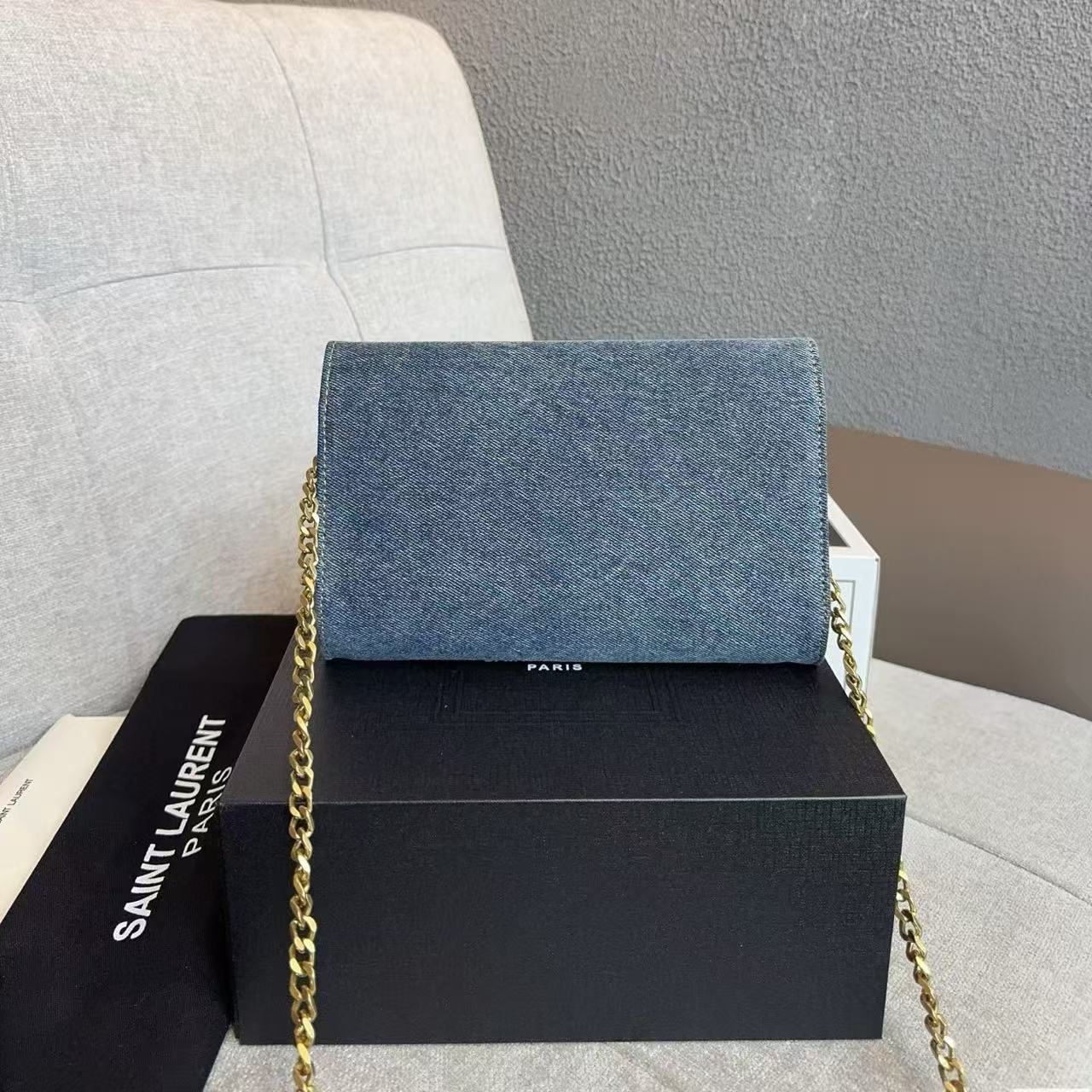 YSL チェーンデニム ショルダー/クロスボディバッグ【50％割引+送料無料】