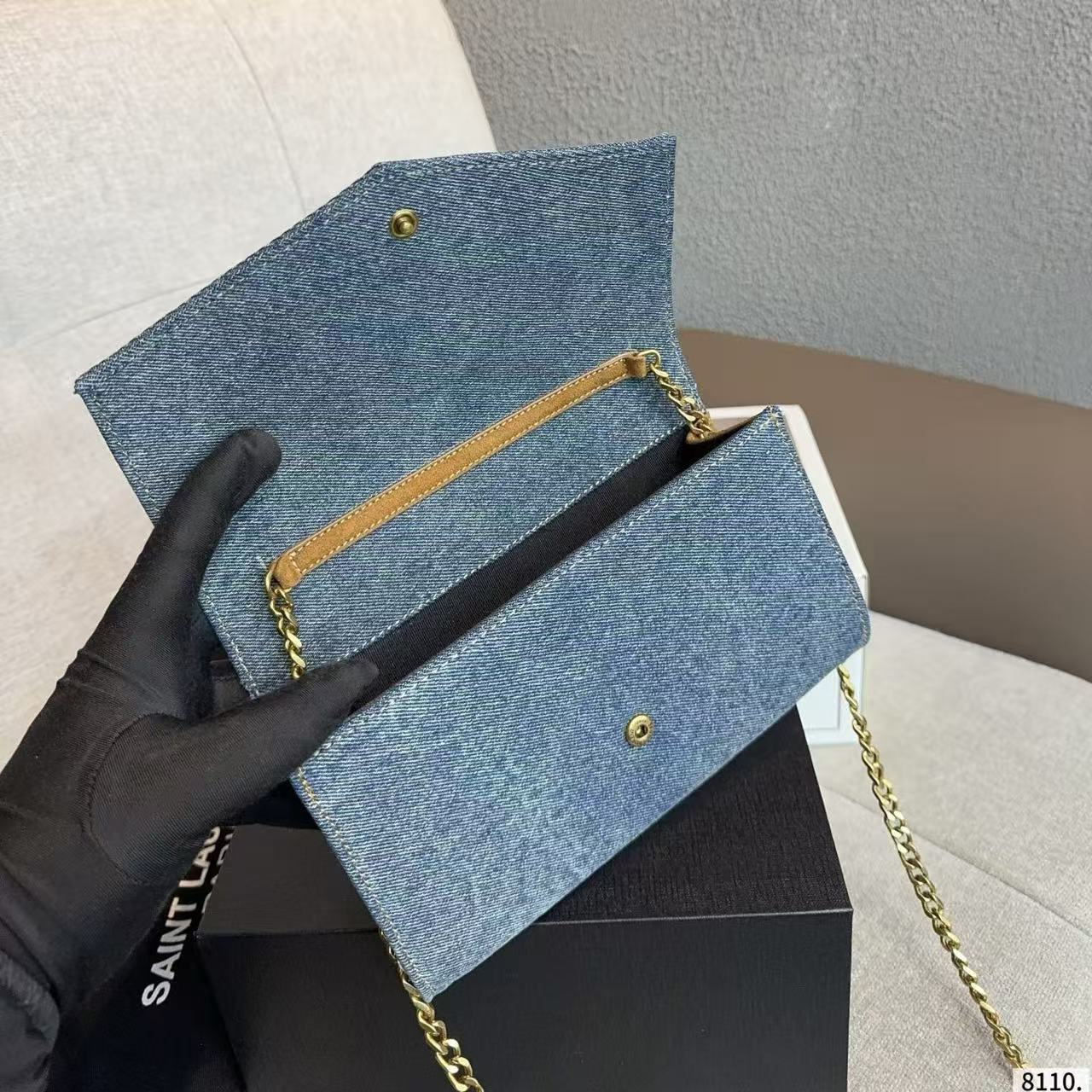 YSL チェーンデニム ショルダー/クロスボディバッグ【50％割引+送料無料】