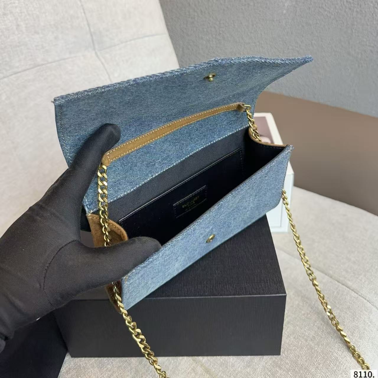 YSL チェーンデニム ショルダー/クロスボディバッグ【50％割引+送料無料】