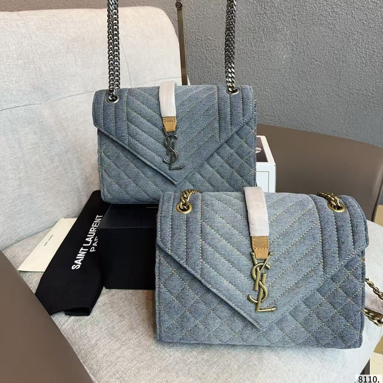 YSLチェーンデニムアンダーアームバッグ【50％割引+送料無料】